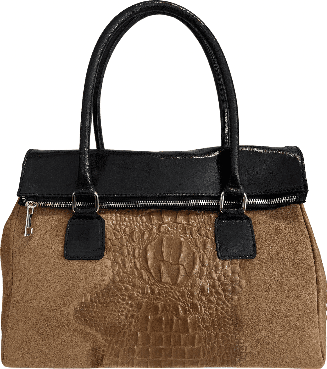 Modarno Borsa donna vera pelle scamosciato con manico dotato di tracolla rimovibile 38x14x25 cm in Organizer borsa Modarno - Sesto Fiorentino, commercioVirtuoso.it