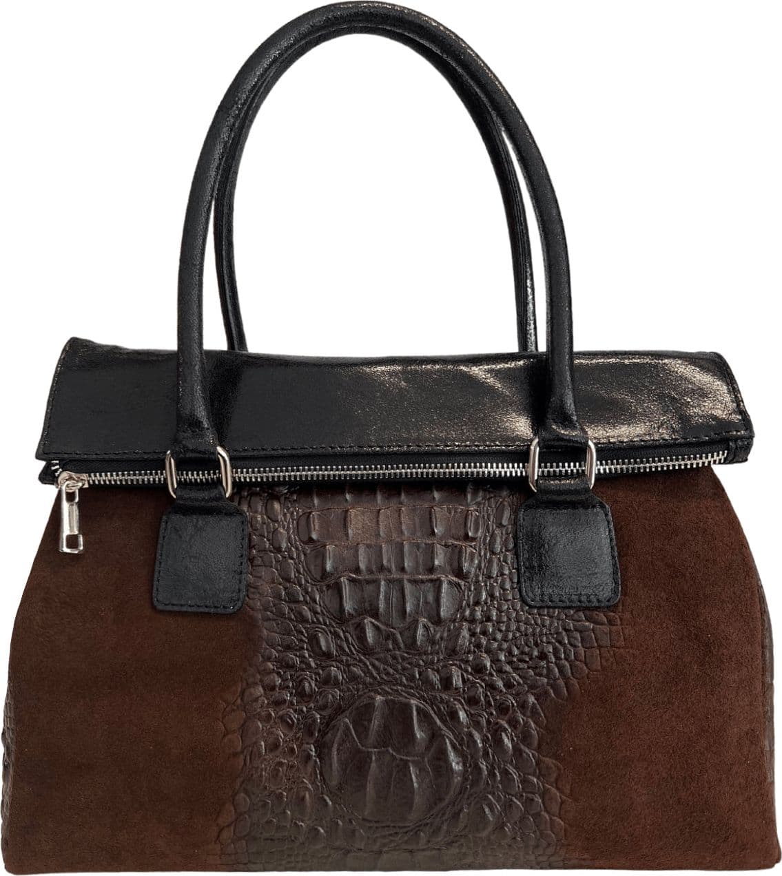 Modarno Borsa donna vera pelle scamosciato con manico dotato di tracolla rimovibile 38x14x25 cm in Organizer borsa Modarno - Sesto Fiorentino, commercioVirtuoso.it