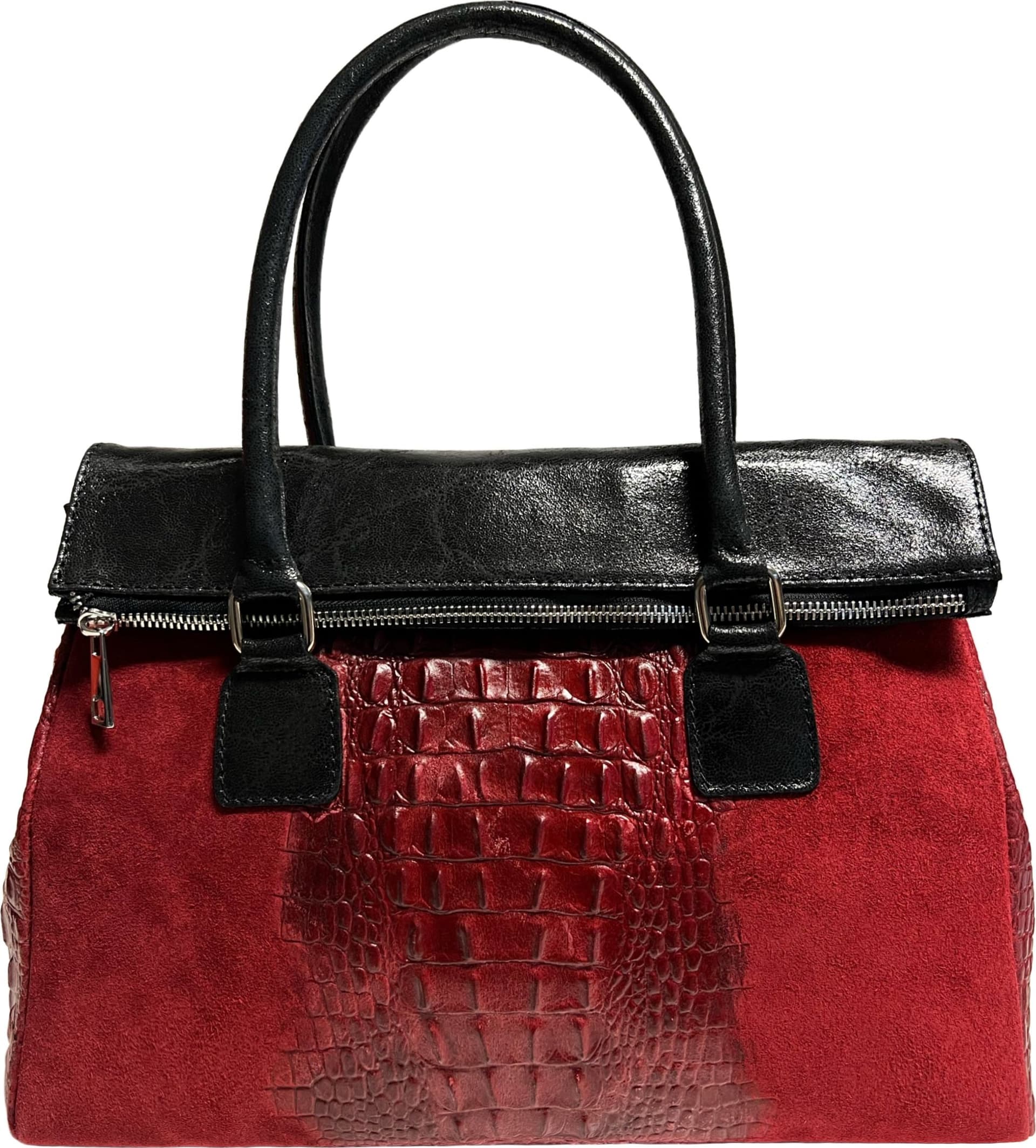 Modarno Borsa donna vera pelle scamosciato con manico dotato di tracolla rimovibile 38x14x25 cm in Organizer borsa Modarno - Sesto Fiorentino, commercioVirtuoso.it