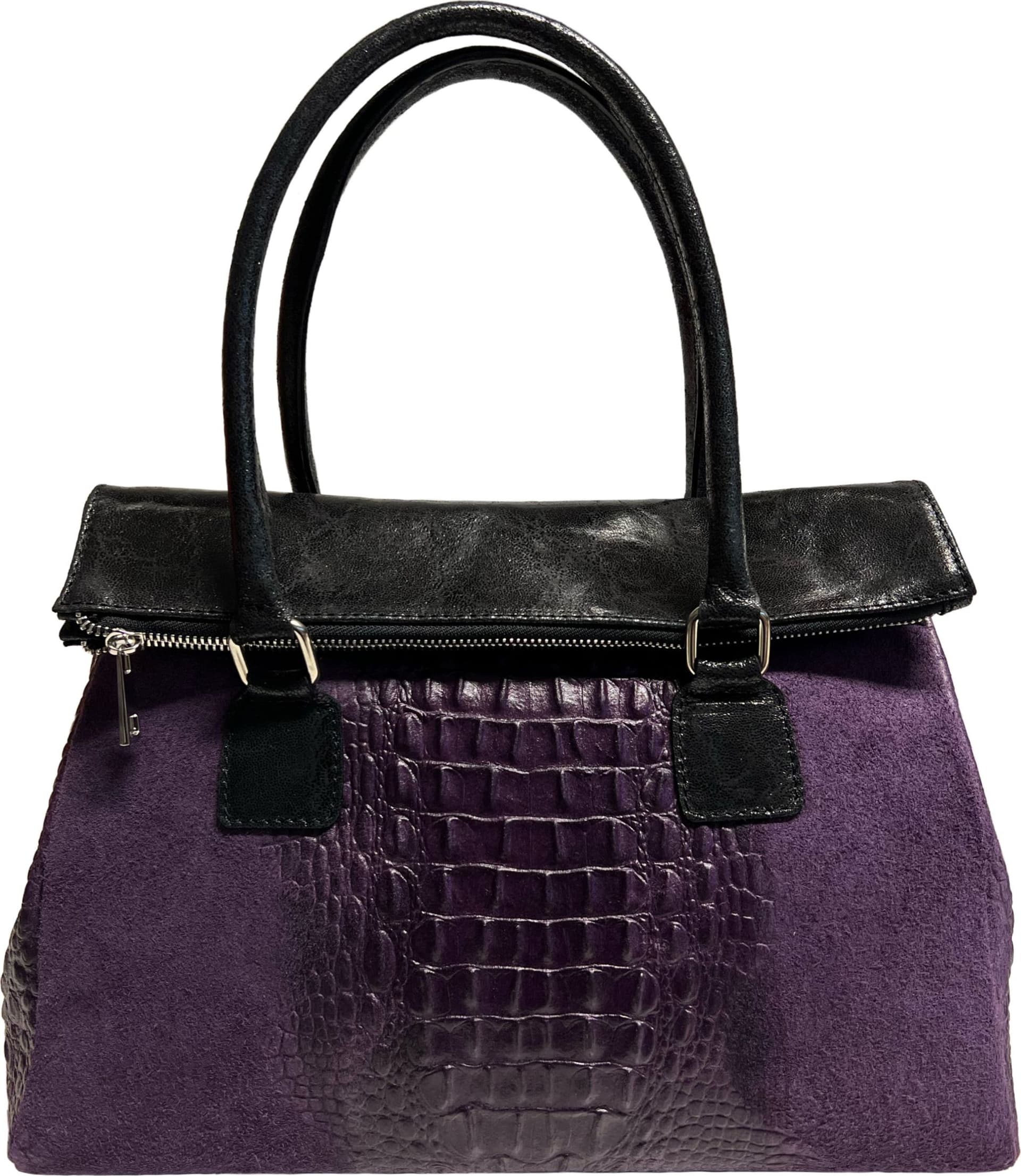 Modarno Borsa donna vera pelle scamosciato con manico dotato di tracolla rimovibile 38x14x25 cm in Organizer borsa Modarno - Sesto Fiorentino, commercioVirtuoso.it