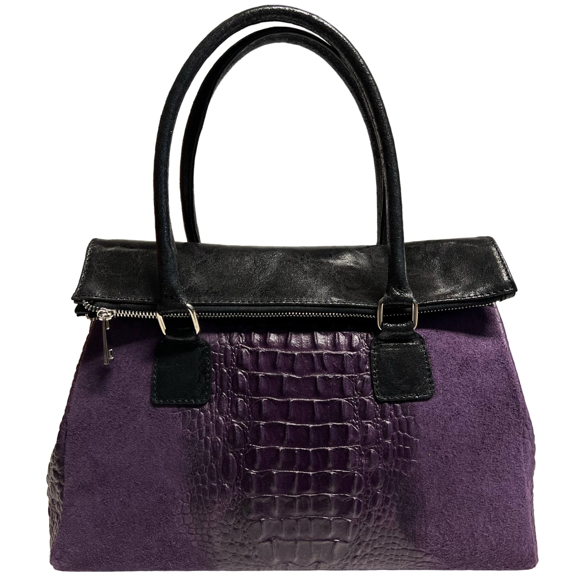 Modarno Borsa donna vera pelle scamosciato con manico dotato di tracolla rimovibile 38x14x25 cm in Organizer borsa Modarno - Sesto Fiorentino, commercioVirtuoso.it