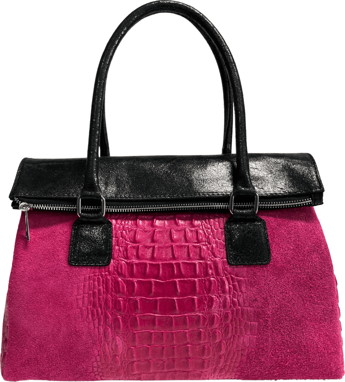 Modarno Borsa donna vera pelle scamosciato con manico dotato di tracolla rimovibile 38x14x25 cm in Organizer borsa Modarno - Sesto Fiorentino, commercioVirtuoso.it