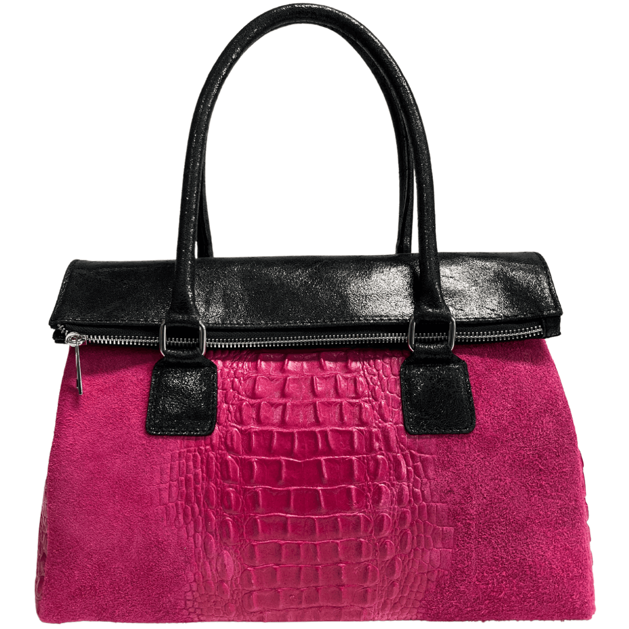 Modarno Borsa donna vera pelle scamosciato con manico dotato di tracolla rimovibile 38x14x25 cm in Organizer borsa Modarno - Sesto Fiorentino, commercioVirtuoso.it