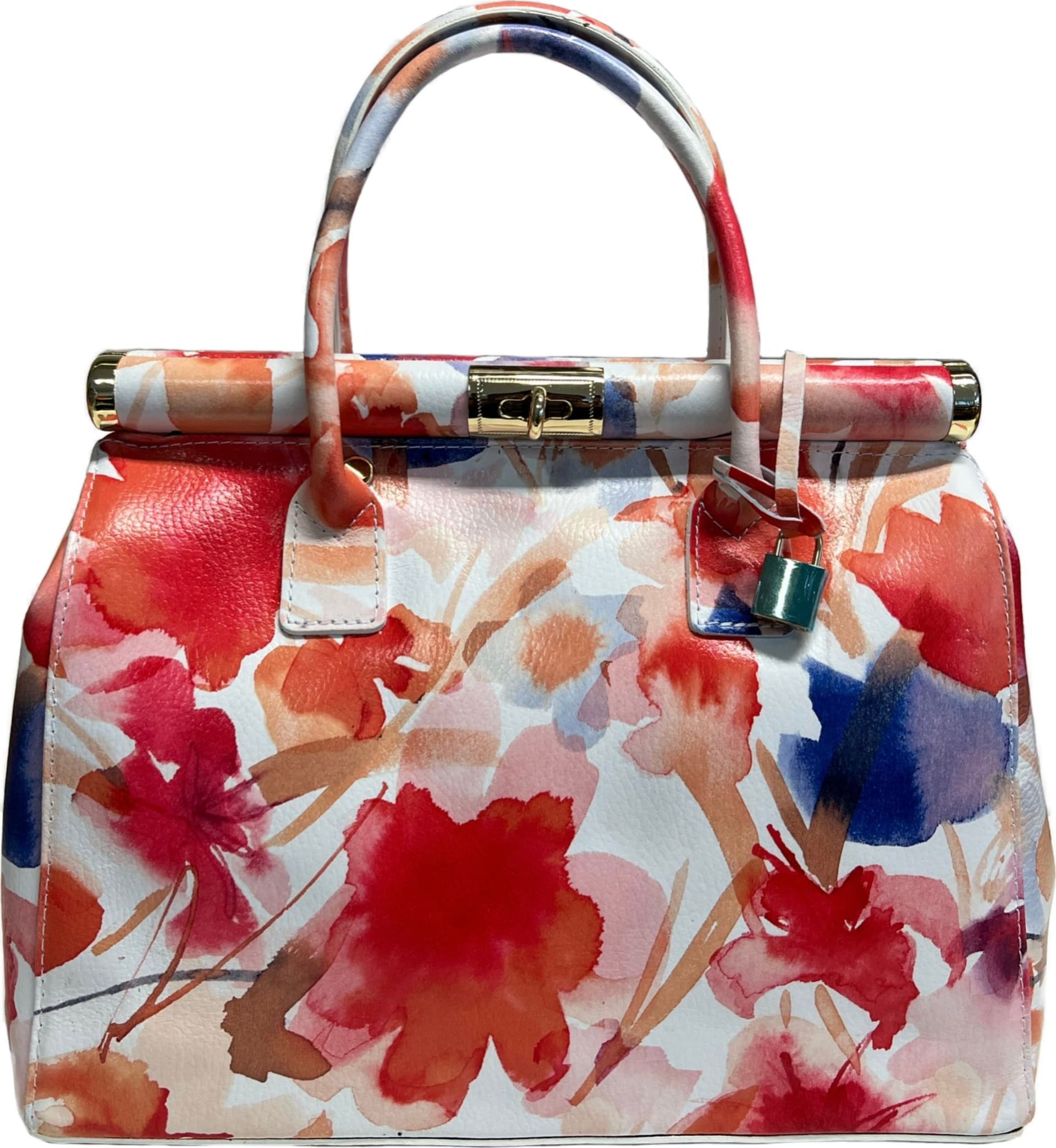 Modarno Handbag Borsa Donna a Mano Pelle con Tracolla Bauletto 35x28x16 cm (Fantasia Fiore) in Organizer borsa Modarno - Sesto Fiorentino, commercioVirtuoso.it
