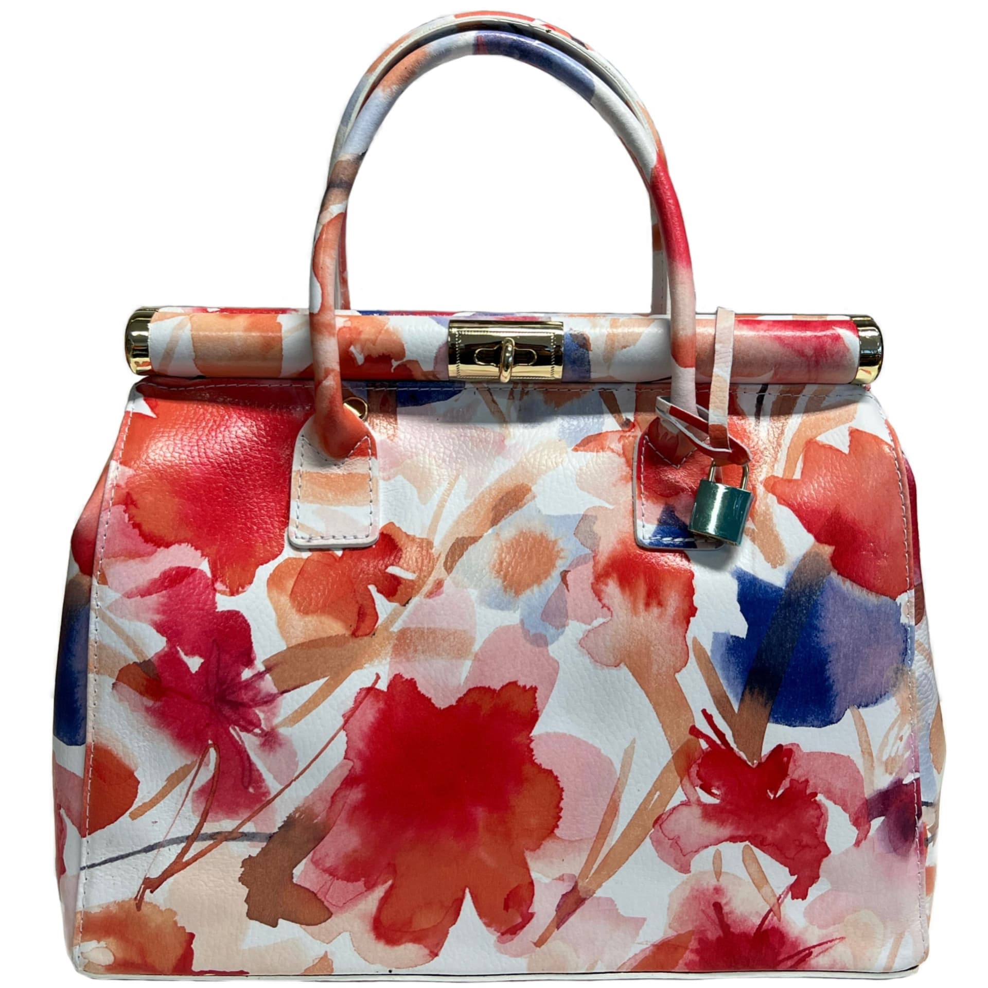 Modarno Handbag Borsa Donna a Mano Pelle con Tracolla Bauletto 35x28x16 cm (Fantasia Fiore) in Organizer borsa Modarno - Sesto Fiorentino, commercioVirtuoso.it
