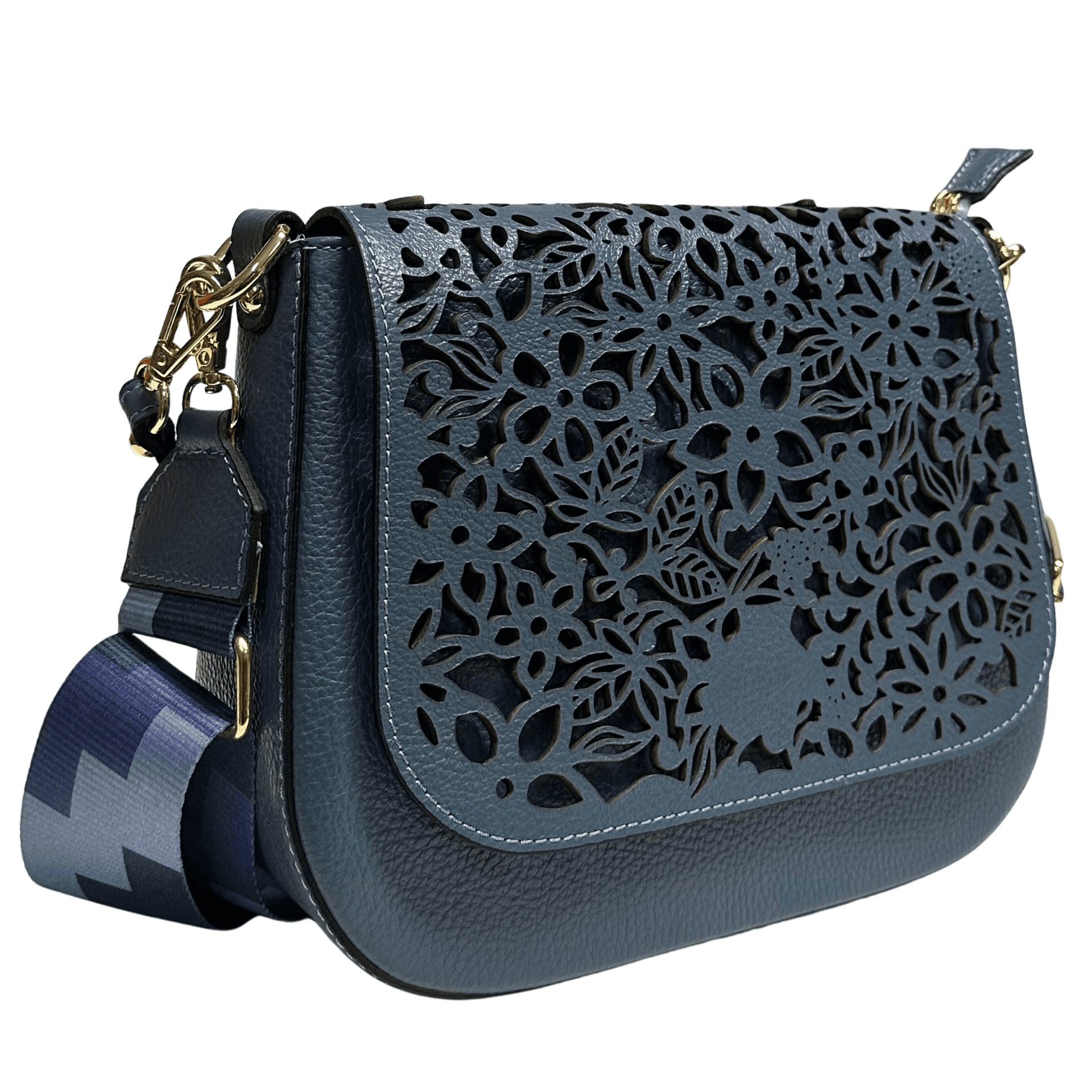 Modarno Borsa a tracolla con stampa floreale realizzata in vera pelle / Borsa donna / Regali per lei in Organizer borsa Modarno - Sesto Fiorentino, commercioVirtuoso.it