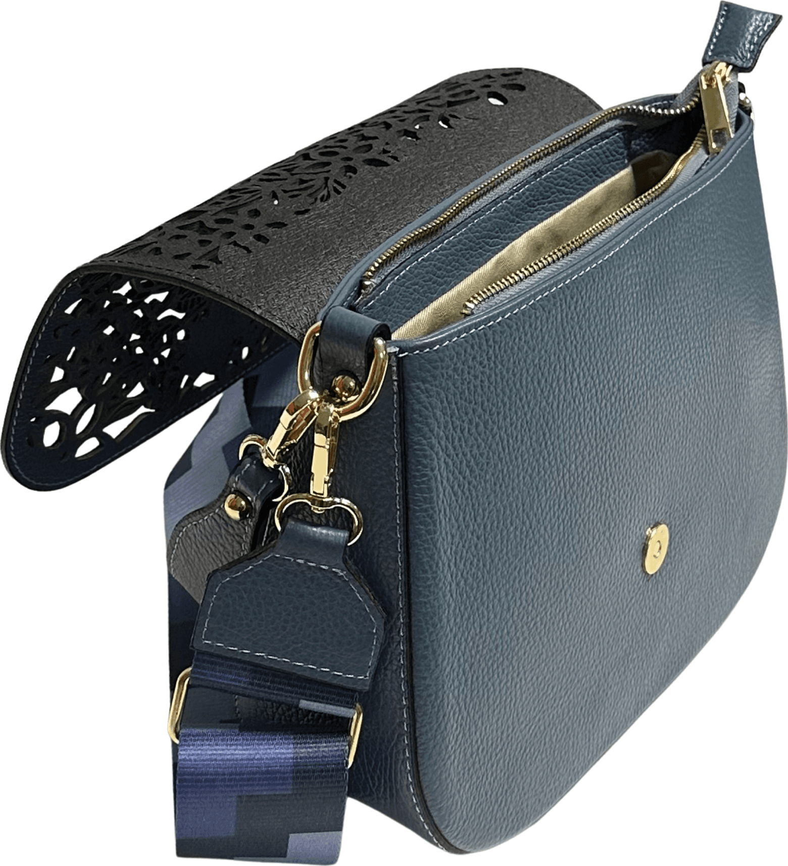 Modarno Borsa a tracolla con stampa floreale realizzata in vera pelle / Borsa donna / Regali per lei in Organizer borsa Modarno - Sesto Fiorentino, commercioVirtuoso.it
