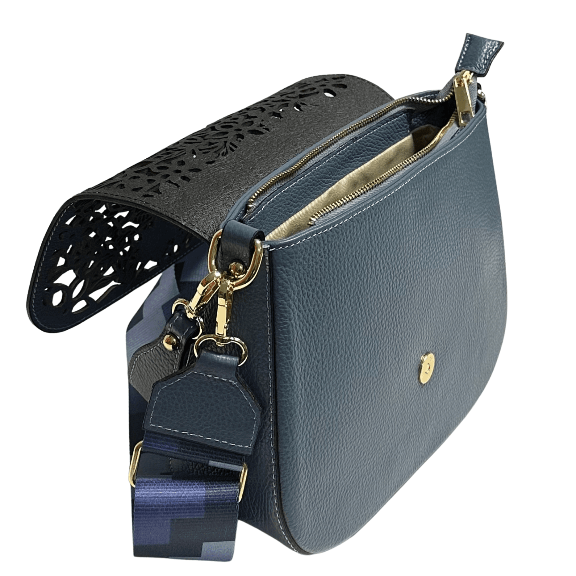 Modarno Borsa a tracolla con stampa floreale realizzata in vera pelle / Borsa donna / Regali per lei in Organizer borsa Modarno - Sesto Fiorentino, commercioVirtuoso.it