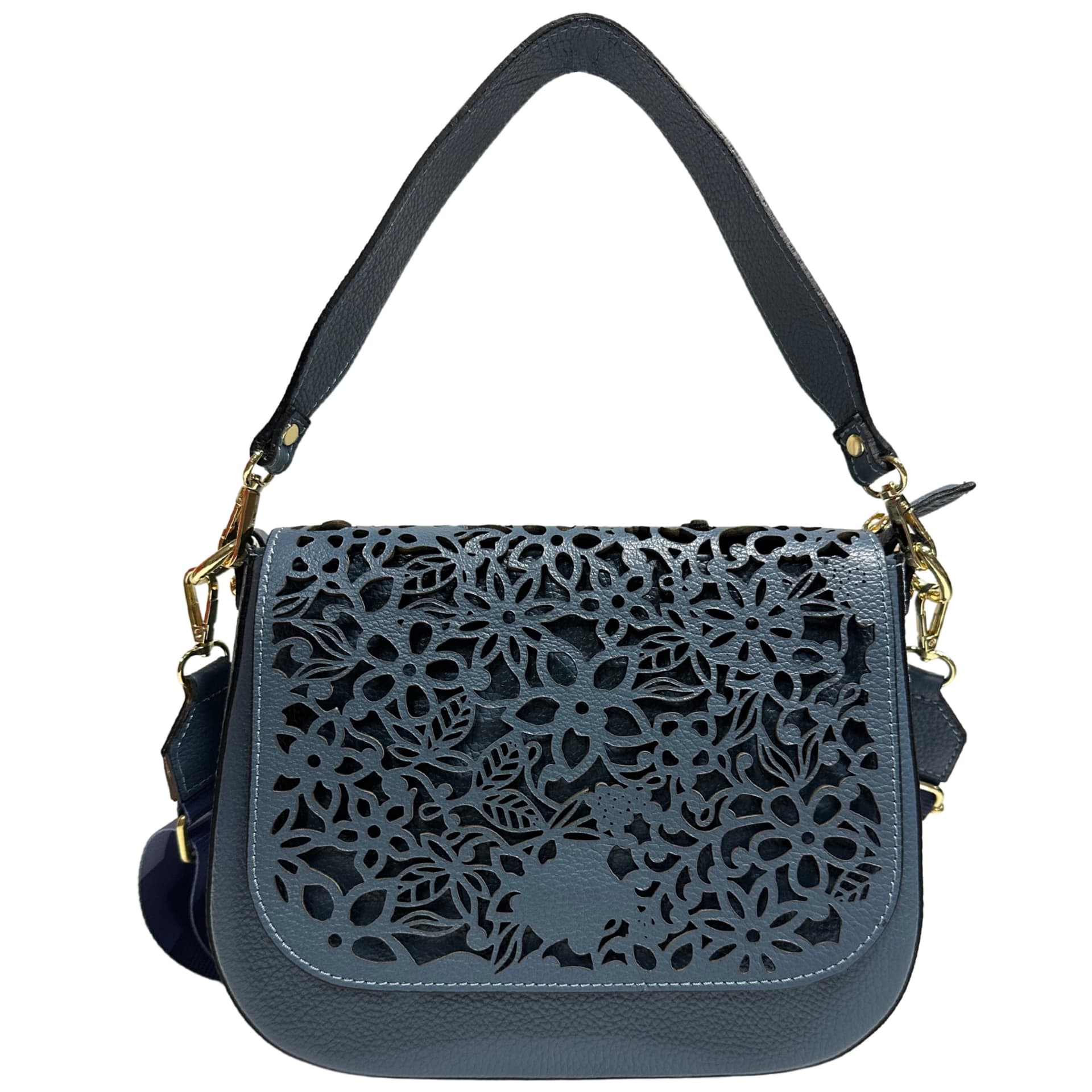 Modarno Borsa a tracolla con stampa floreale realizzata in vera pelle / Borsa donna / Regali per lei in Organizer borsa Modarno - Sesto Fiorentino, commercioVirtuoso.it