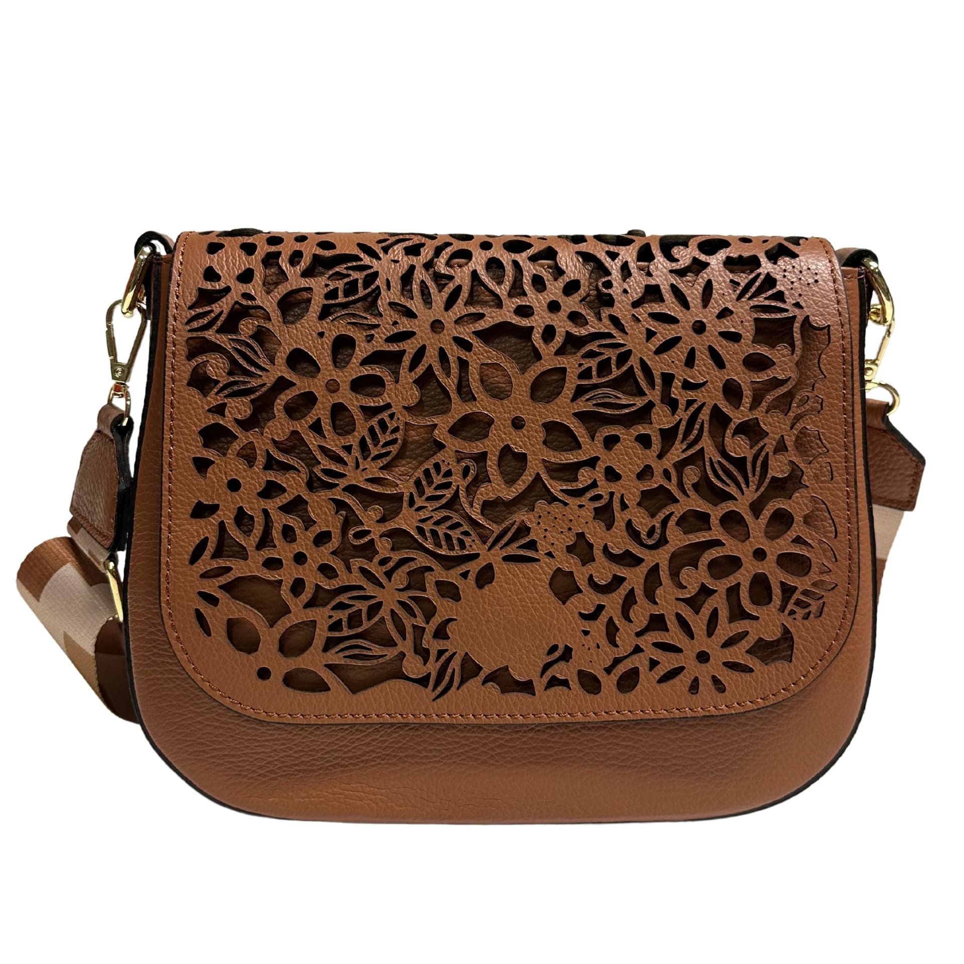 Modarno Borsa a tracolla con stampa floreale realizzata in vera pelle / Borsa donna / Regali per lei in Organizer borsa Modarno - Sesto Fiorentino, commercioVirtuoso.it