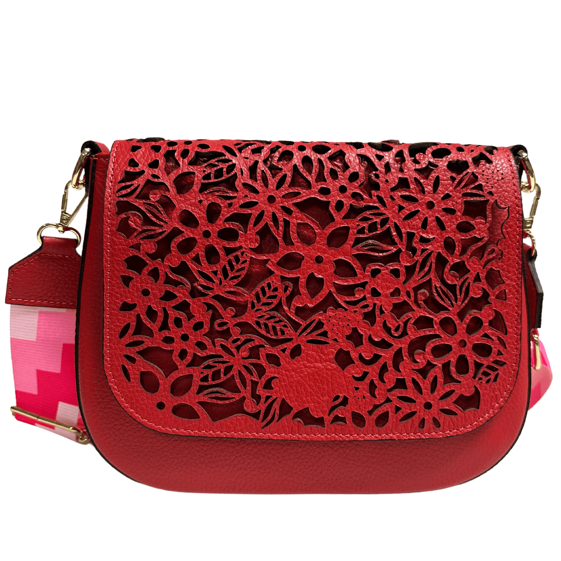 Modarno Borsa a tracolla con stampa floreale realizzata in vera pelle / Borsa donna / Regali per lei in Organizer borsa Modarno - Sesto Fiorentino, commercioVirtuoso.it