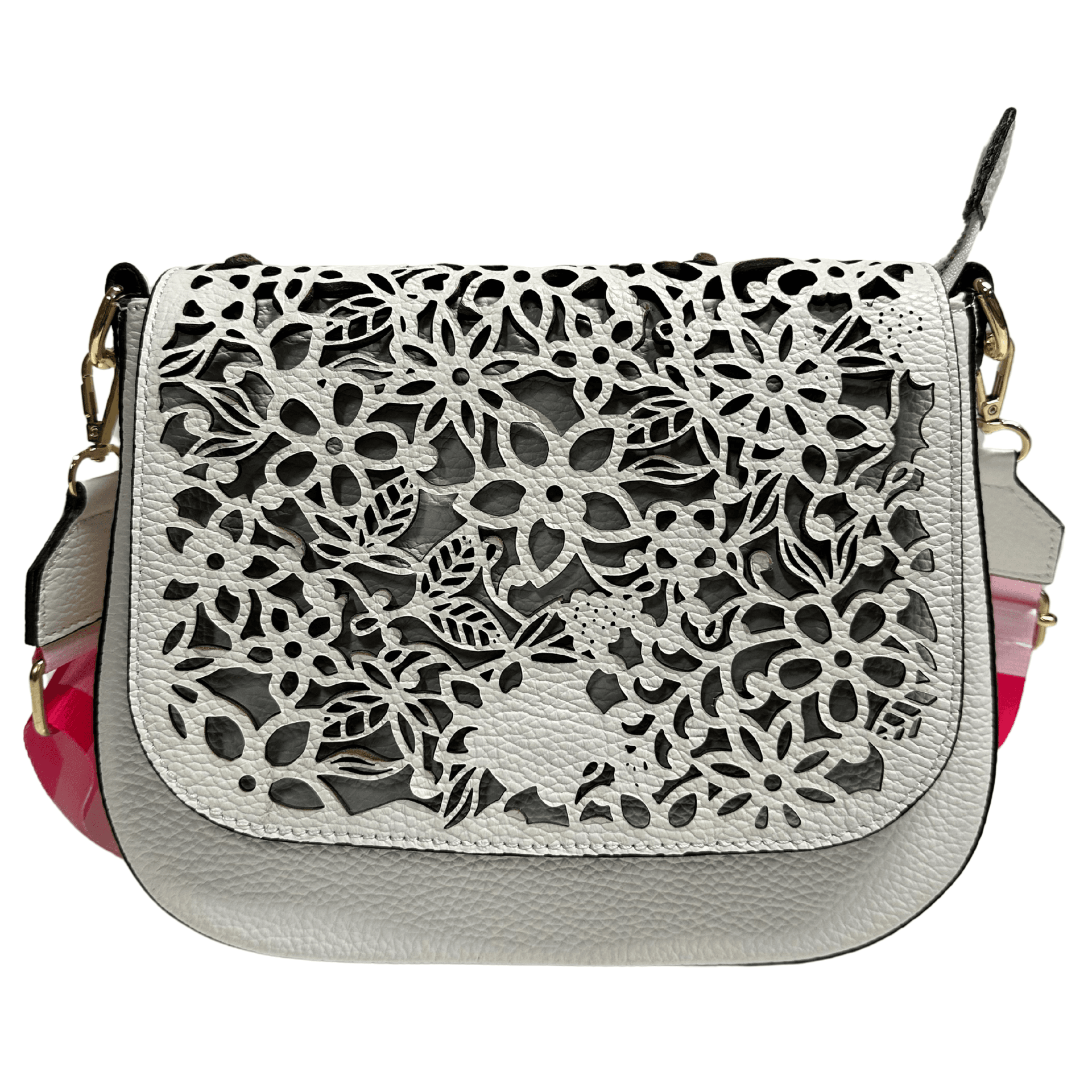 Modarno Borsa a tracolla con stampa floreale realizzata in vera pelle / Borsa donna / Regali per lei in Organizer borsa Modarno - Sesto Fiorentino, commercioVirtuoso.it