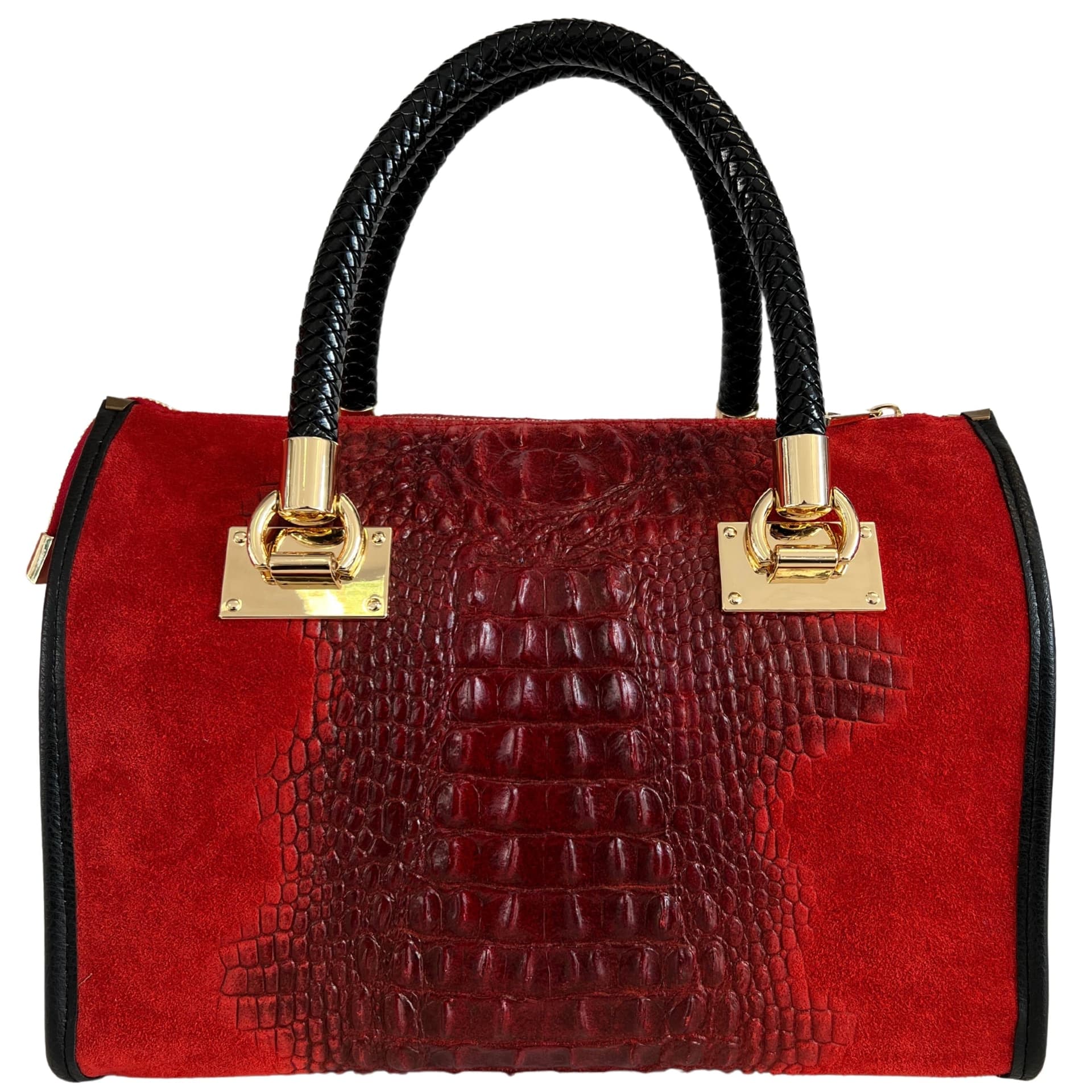 Modarno Borsa donna - borsa a mano in pelle camoscio stampa cocco in Organizer borsa Modarno - Sesto Fiorentino, commercioVirtuoso.it