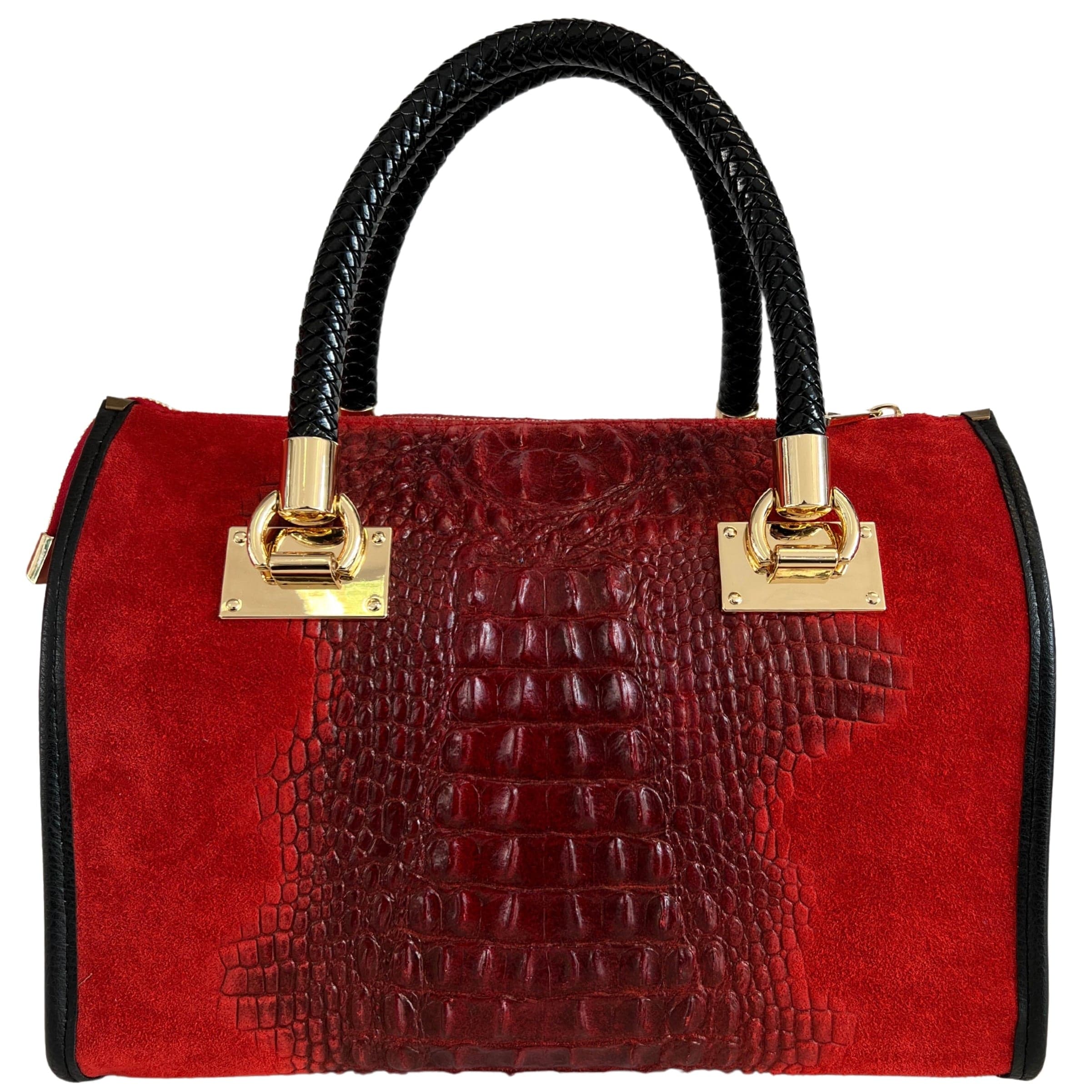 Modarno Borsa donna - borsa a mano in pelle camoscio stampa cocco in Organizer borsa Modarno - Sesto Fiorentino, commercioVirtuoso.it