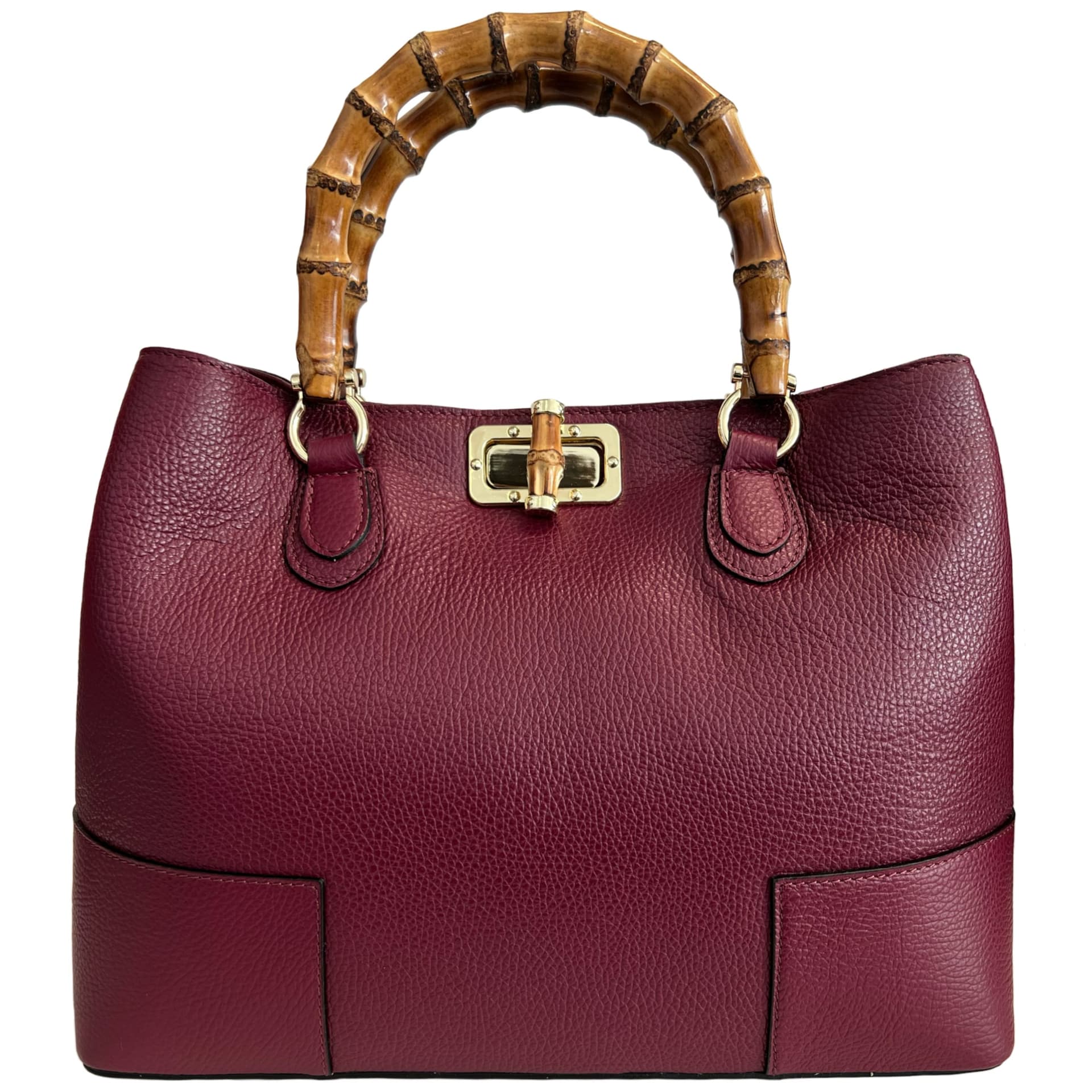Modarno Borsa Donna in Vera Pelle con manico in vero bambù / Elegante e Minimal / Borsa di lusso Made in Italy in Organizer borsa Modarno - Sesto Fiorentino, commercioVirtuoso.it
