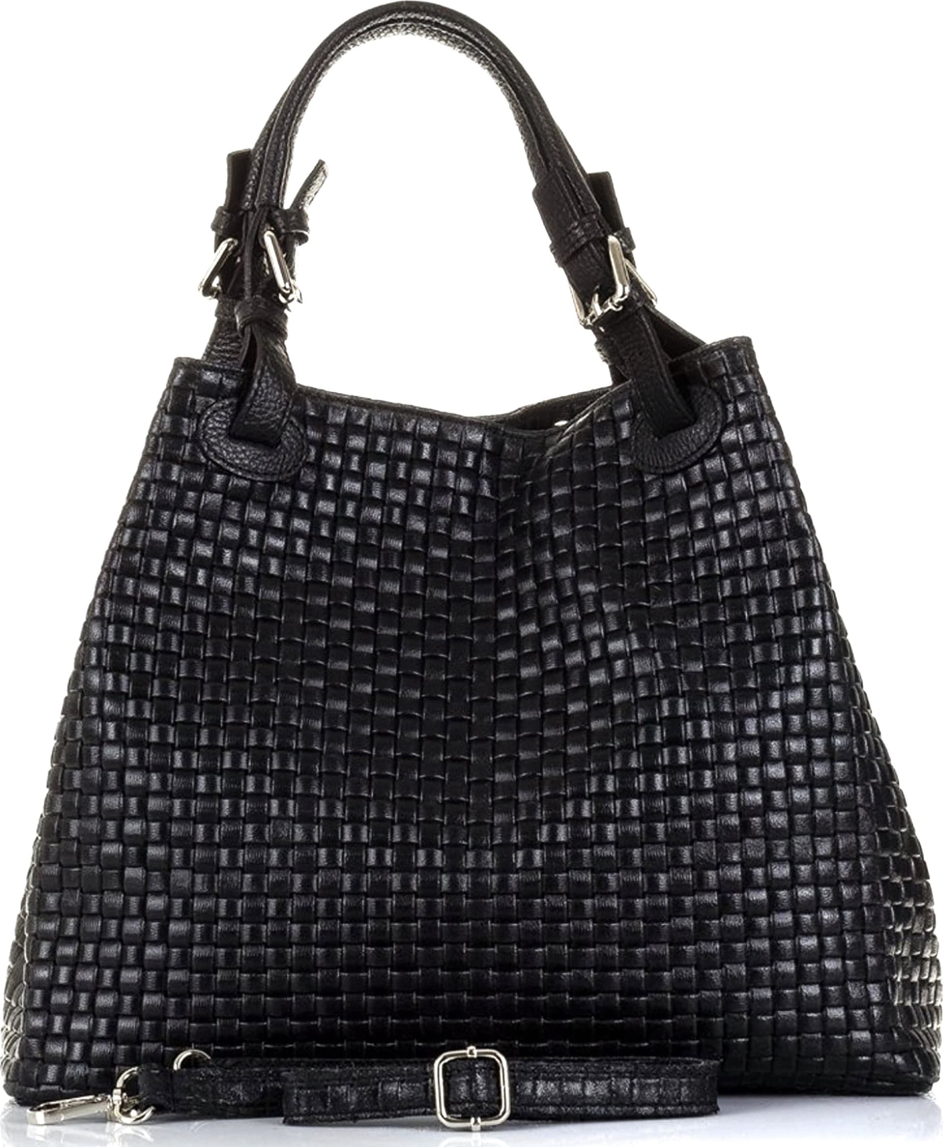 Modarno Borsa a Mano Stampa Intrecciata da Donna con Tracolla in vera pelle made in Italy - 33x17x29 Cm in Organizer borsa Modarno - Sesto Fiorentino, commercioVirtuoso.it