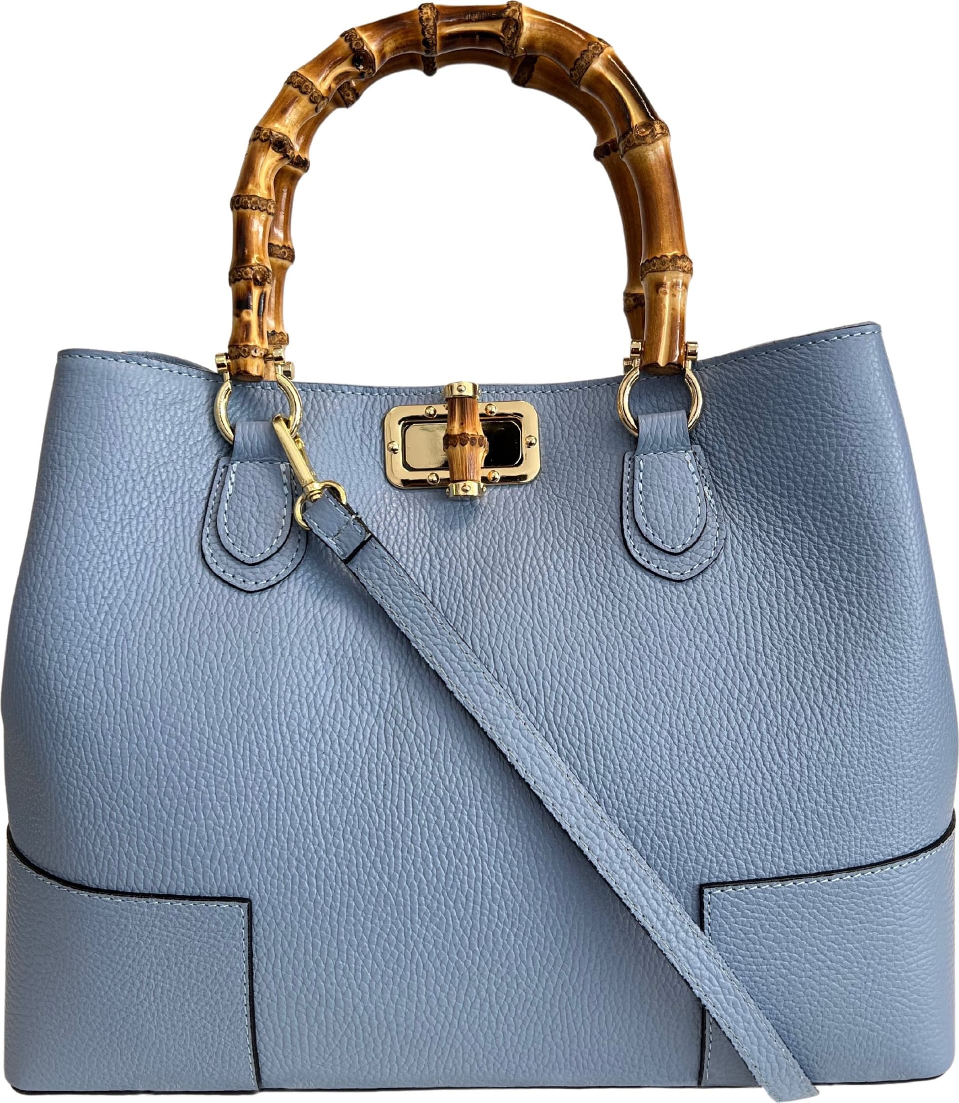 Modarno Borsa Donna in Vera Pelle con manico in vero bambù/Elegante e Minimal/Borsa di lusso Made in Italy in Organizer borsa Modarno - Sesto Fiorentino, commercioVirtuoso.it