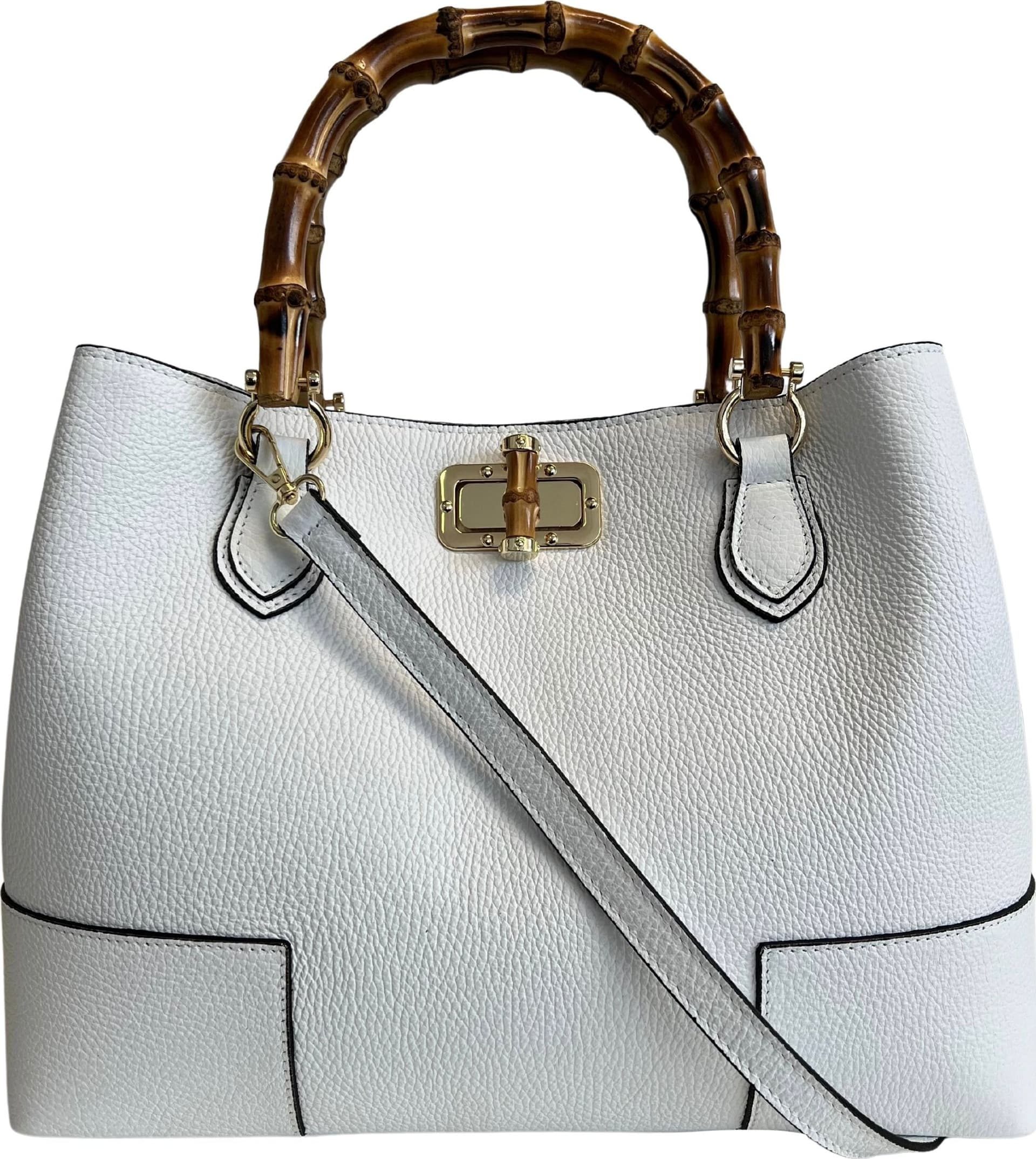 Modarno Borsa Donna in Vera Pelle con manico in vero bambù/Elegante e Minimal/Borsa di lusso Made in Italy in Organizer borsa Modarno - Sesto Fiorentino, commercioVirtuoso.it