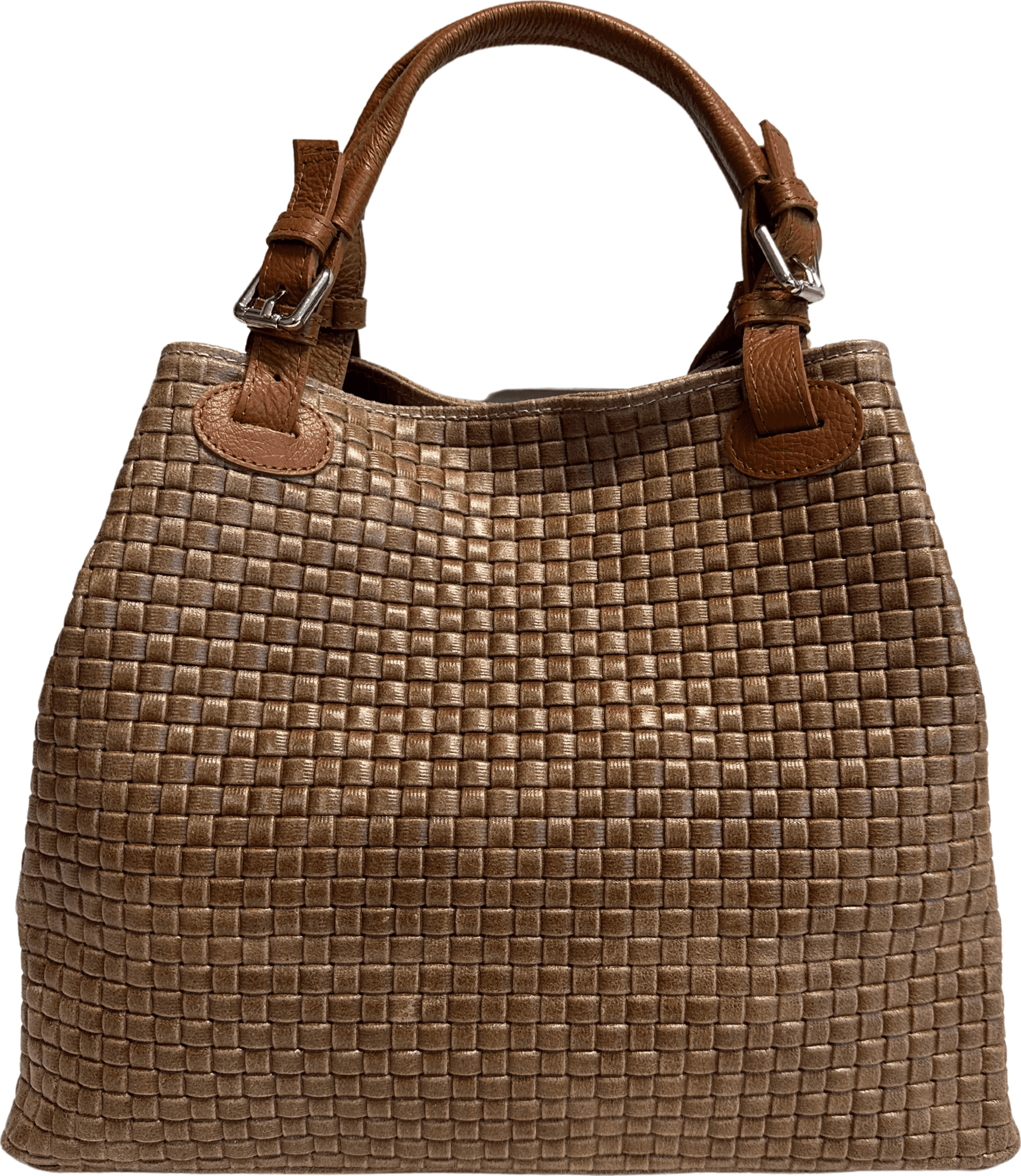 Modarno Borsa a Mano Stampa Intrecciata da Donna con Tracolla in vera pelle made in Italy - 33x17x29 Cm in Organizer borsa Modarno - Sesto Fiorentino, commercioVirtuoso.it