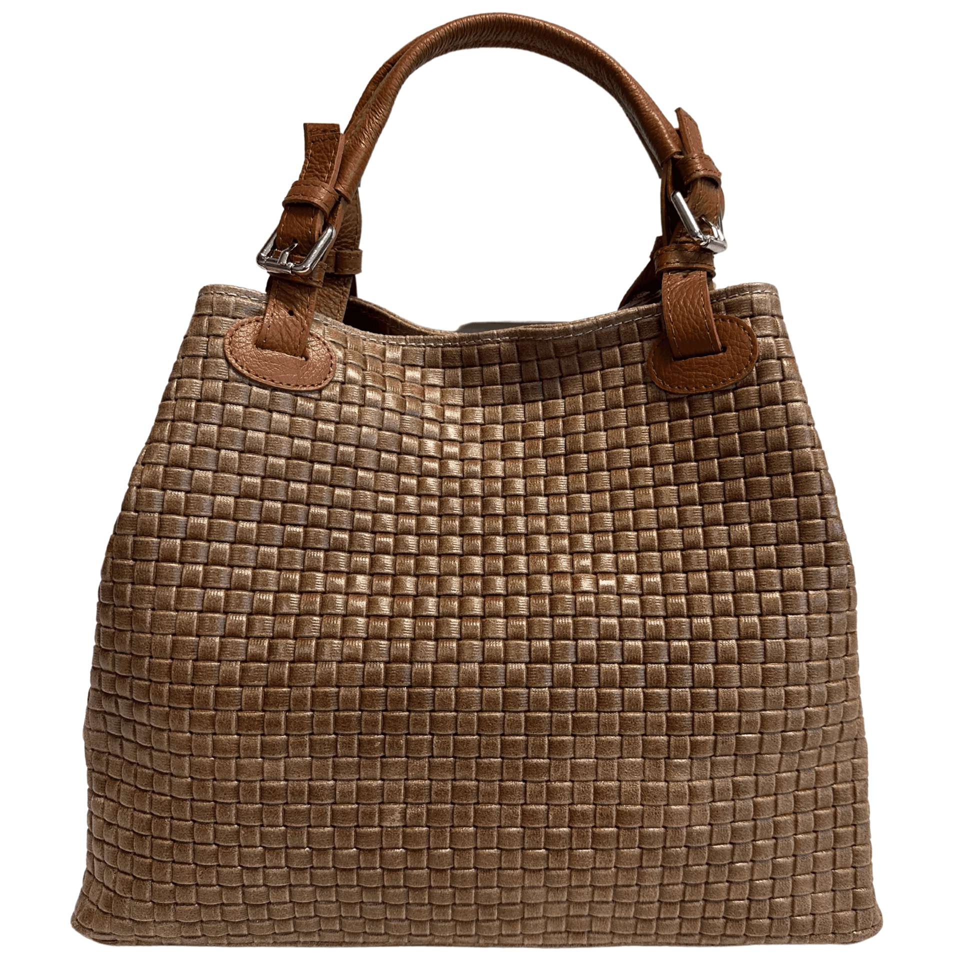 Modarno Borsa a Mano Stampa Intrecciata da Donna con Tracolla in vera pelle made in Italy - 33x17x29 Cm in Organizer borsa Modarno - Sesto Fiorentino, commercioVirtuoso.it