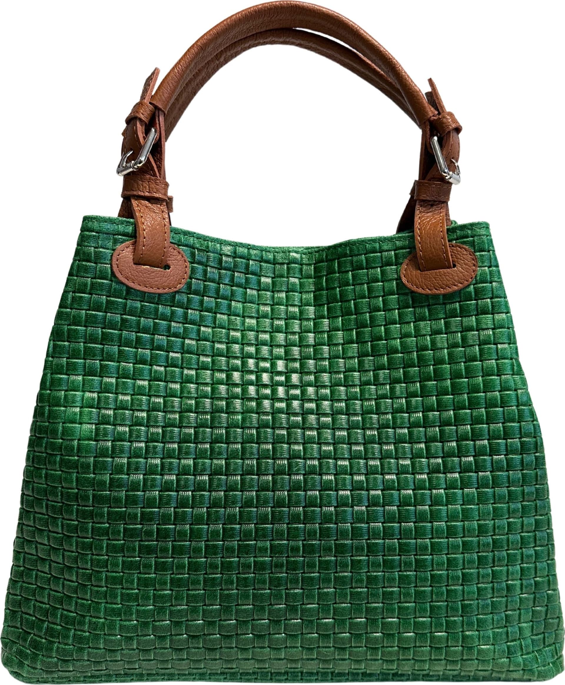 Modarno Borsa a Mano Stampa Intrecciata da Donna con Tracolla in vera pelle made in Italy - 33x17x29 Cm in Organizer borsa Modarno - Sesto Fiorentino, commercioVirtuoso.it