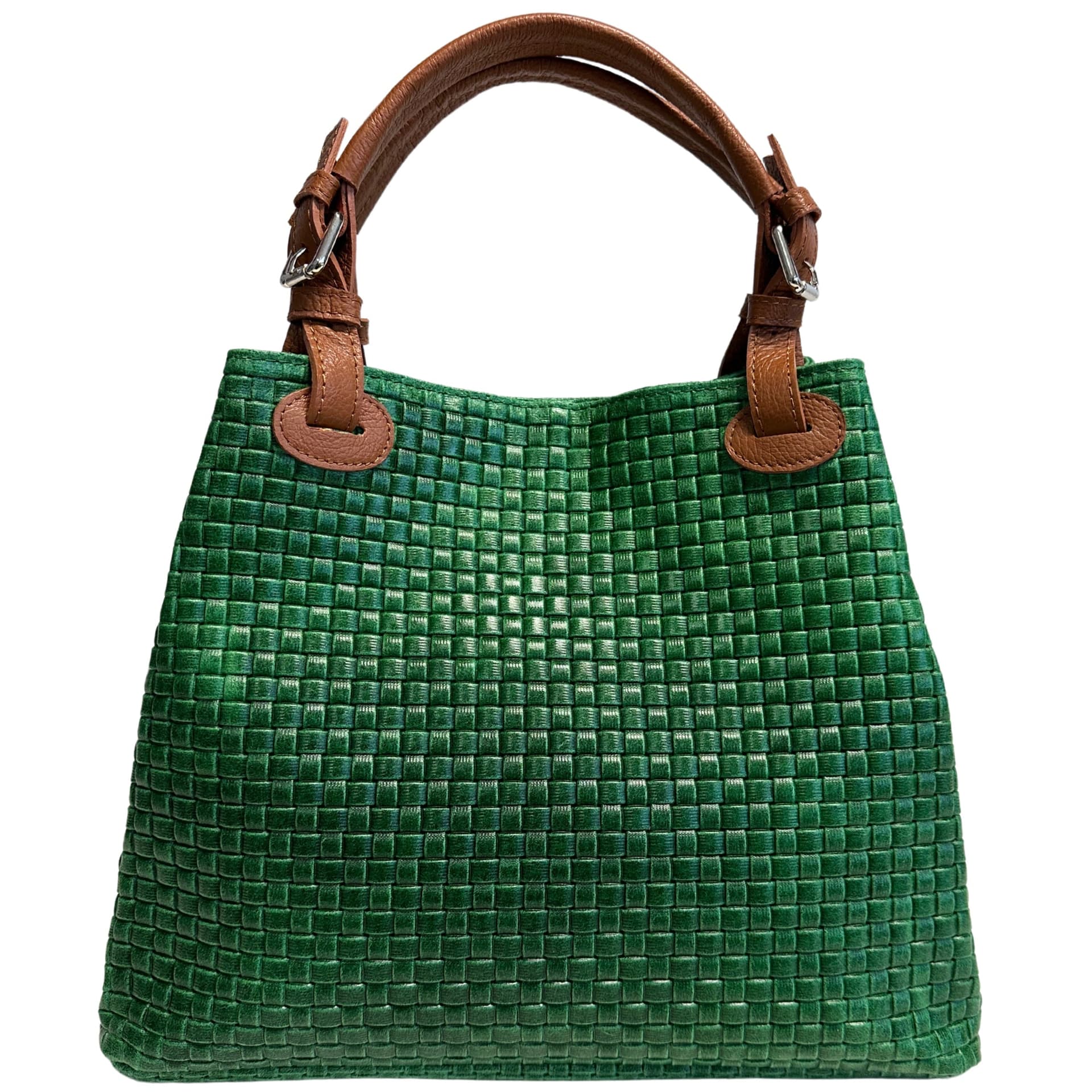 Modarno Borsa a Mano Stampa Intrecciata da Donna con Tracolla in vera pelle made in Italy - 33x17x29 Cm in Organizer borsa Modarno - Sesto Fiorentino, commercioVirtuoso.it