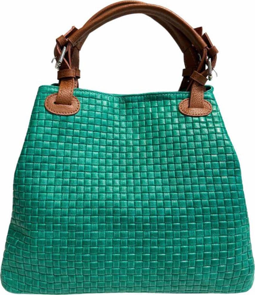 Modarno Borsa a Mano Stampa Intrecciata da Donna con Tracolla in vera pelle made in Italy - 33x17x29 Cm in Organizer borsa Modarno - Sesto Fiorentino, commercioVirtuoso.it
