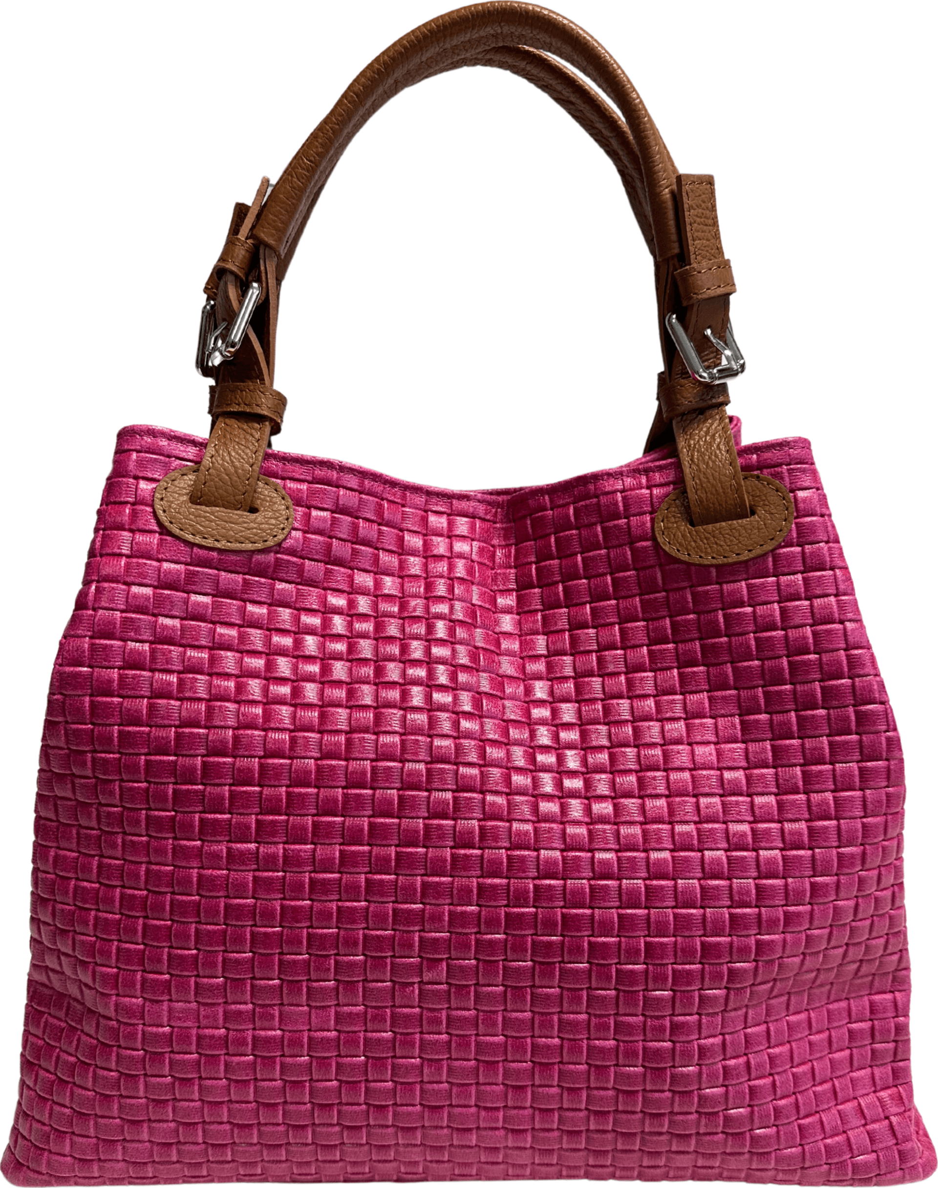 Modarno Borsa a Mano Stampa Intrecciata da Donna con Tracolla in vera pelle made in Italy - 33x17x29 Cm in Organizer borsa Modarno - Sesto Fiorentino, commercioVirtuoso.it