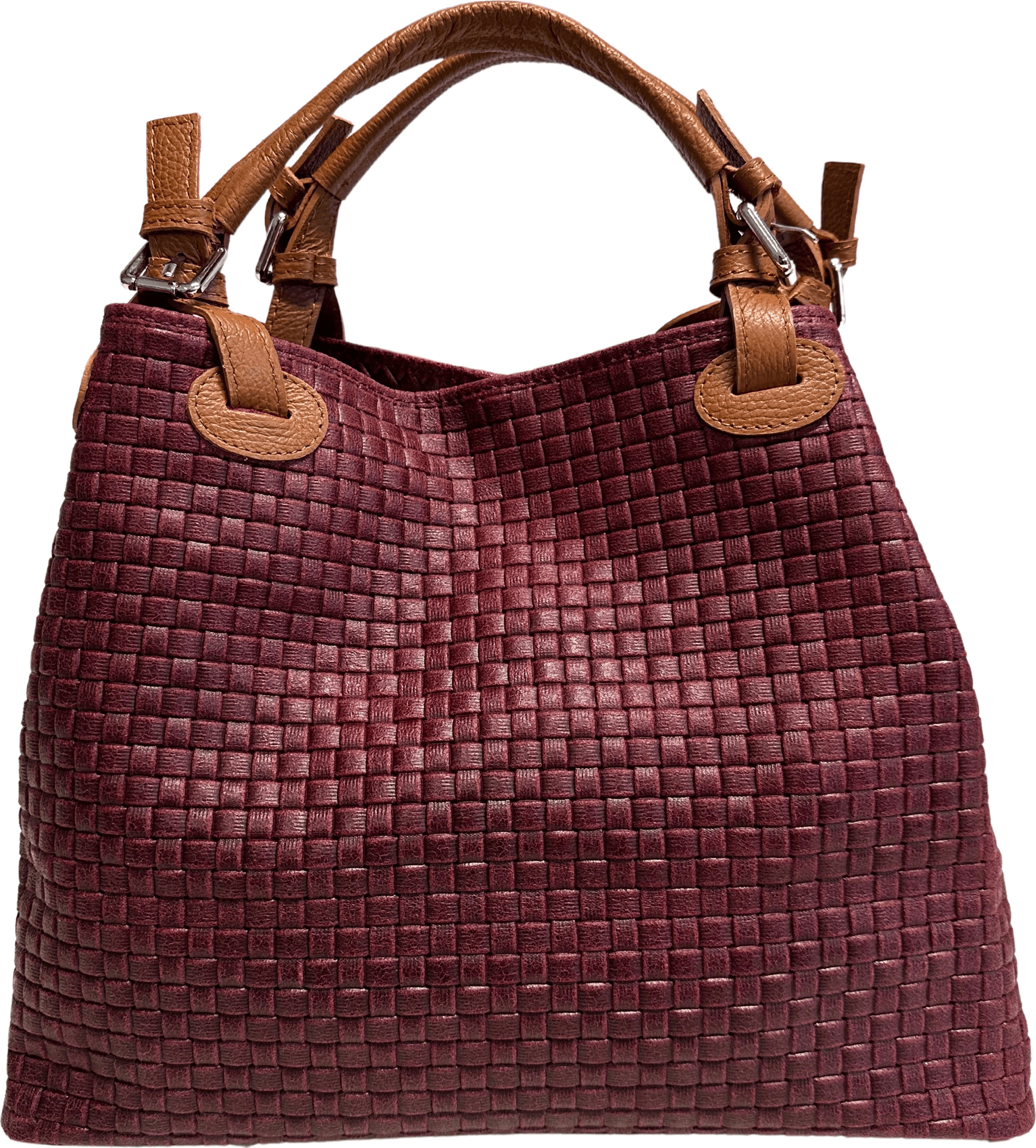 Modarno Borsa a Mano Stampa Intrecciata da Donna con Tracolla in vera pelle made in Italy - 33x17x29 Cm in Organizer borsa Modarno - Sesto Fiorentino, commercioVirtuoso.it