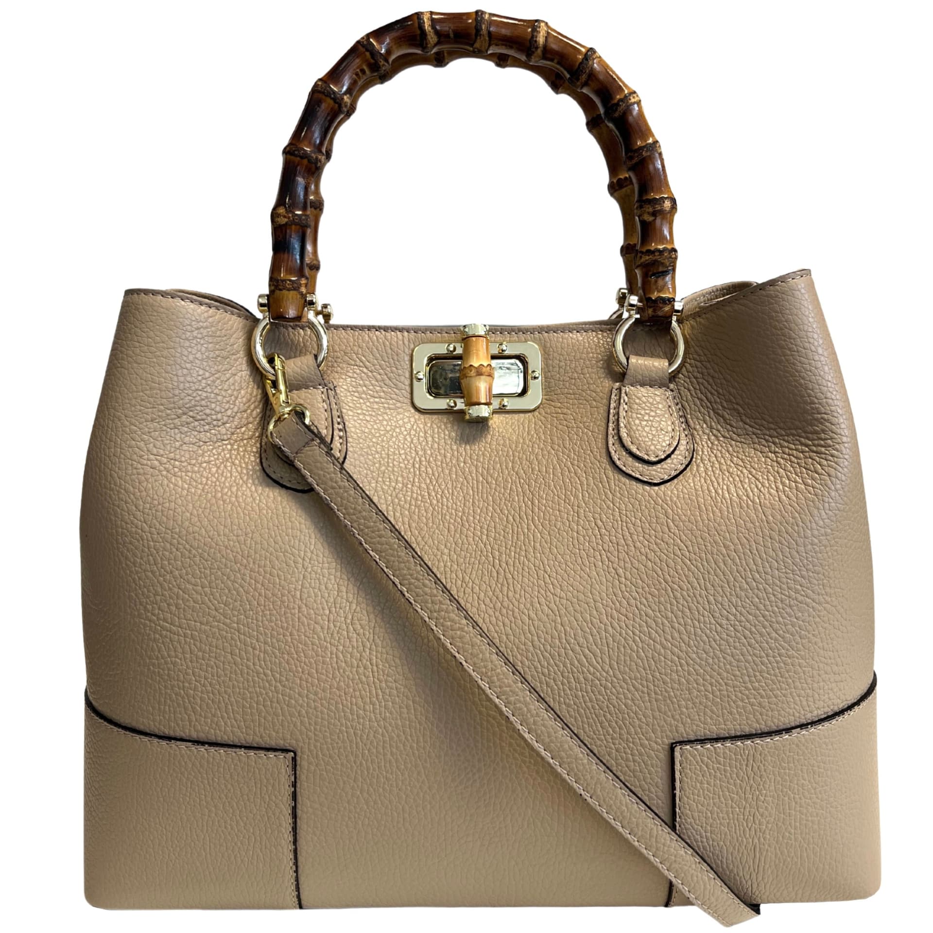 Modarno Borsa Donna in Vera Pelle con manico in vero bambù / Elegante e Minimal / Borsa di lusso Made in Italy in Organizer borsa Modarno - Sesto Fiorentino, commercioVirtuoso.it