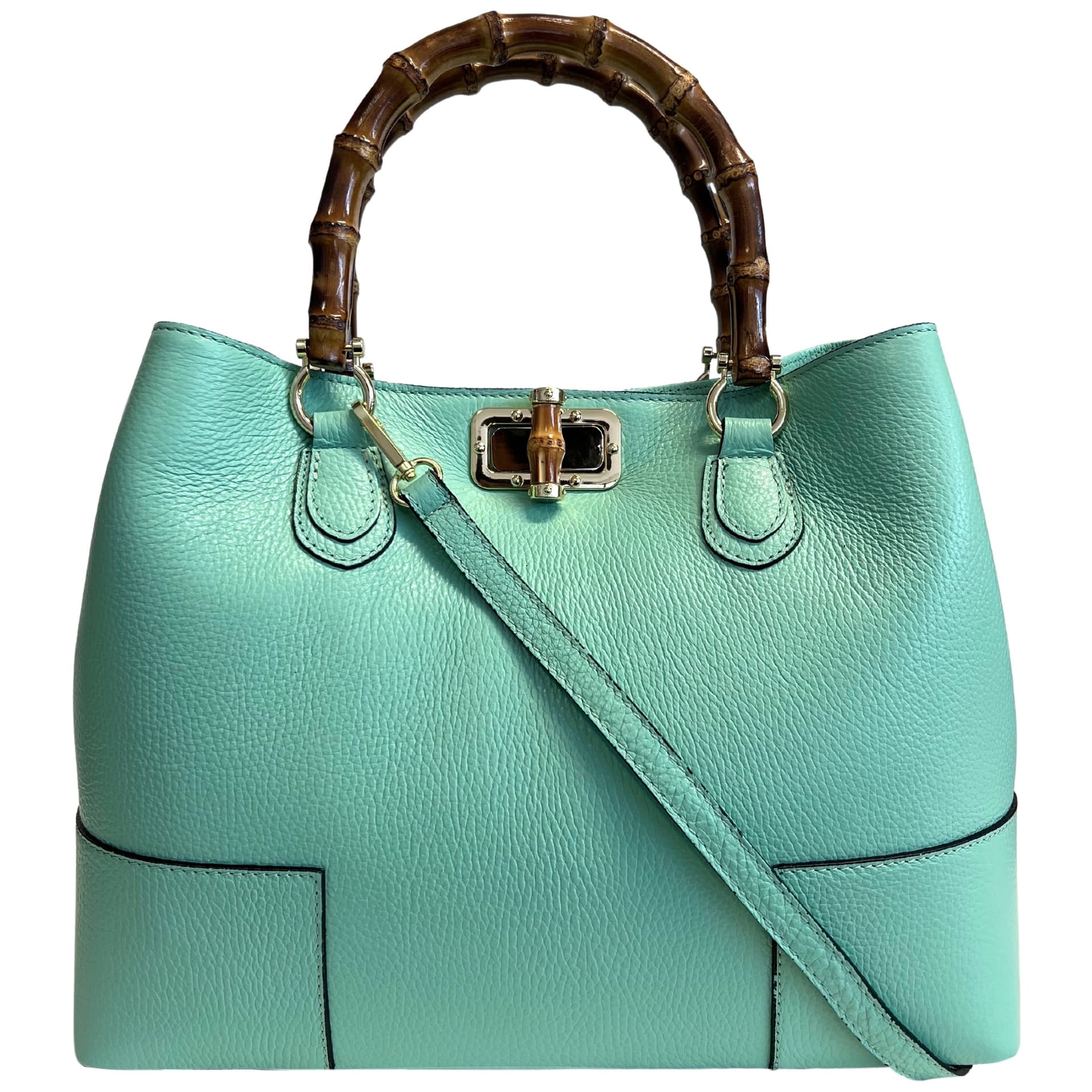 Modarno Borsa Donna in Vera Pelle con manico in vero bambù / Elegante e Minimal / Borsa di lusso Made in Italy in Organizer borsa Modarno - Sesto Fiorentino, commercioVirtuoso.it