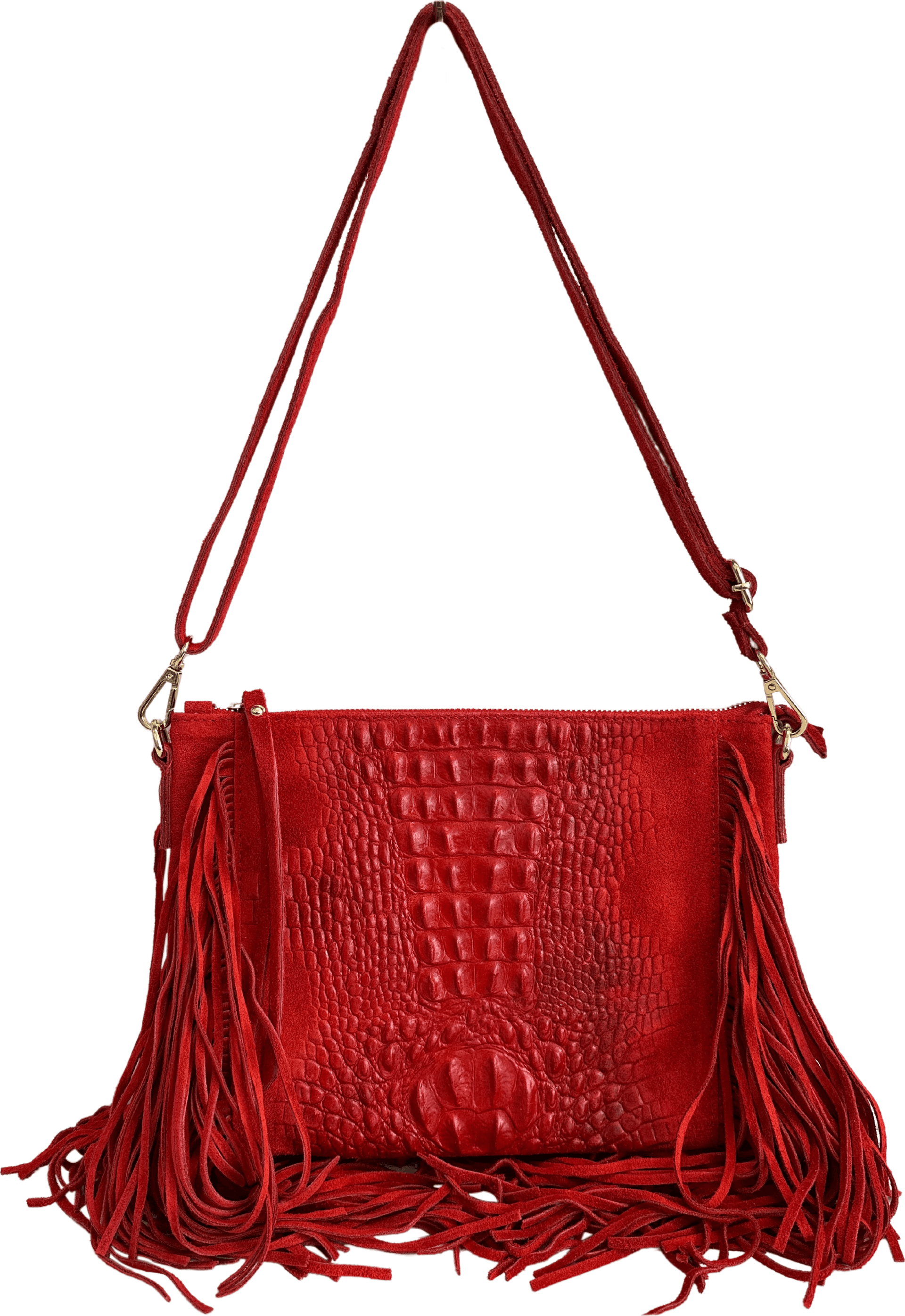 Modarno borsa da donna con frange, a tracolla, in pelle scamosciata 29x2x21 cm in Organizer borsa Modarno - Sesto Fiorentino, commercioVirtuoso.it