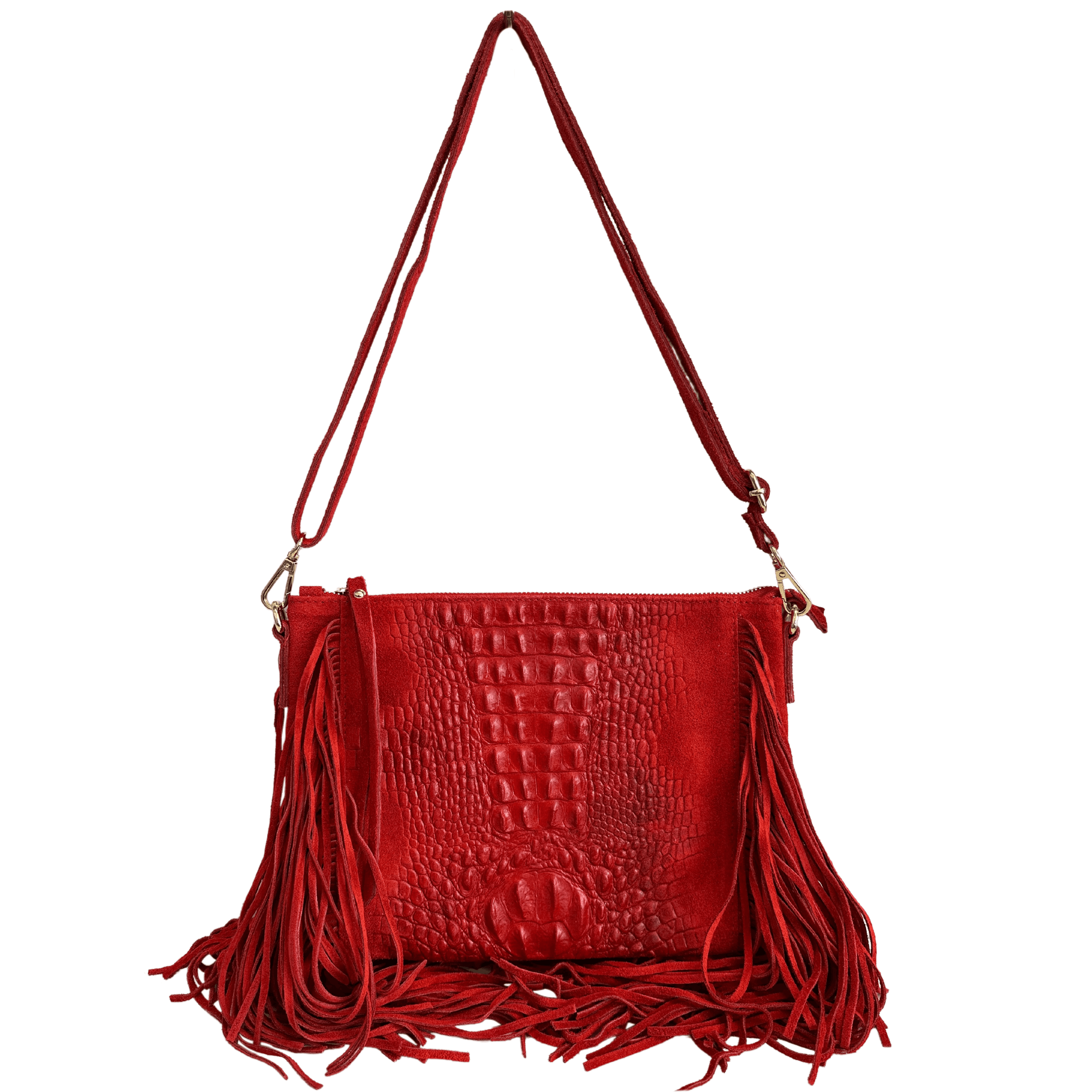 Modarno borsa da donna con frange, a tracolla, in pelle scamosciata 29x2x21 cm in Organizer borsa Modarno - Sesto Fiorentino, commercioVirtuoso.it