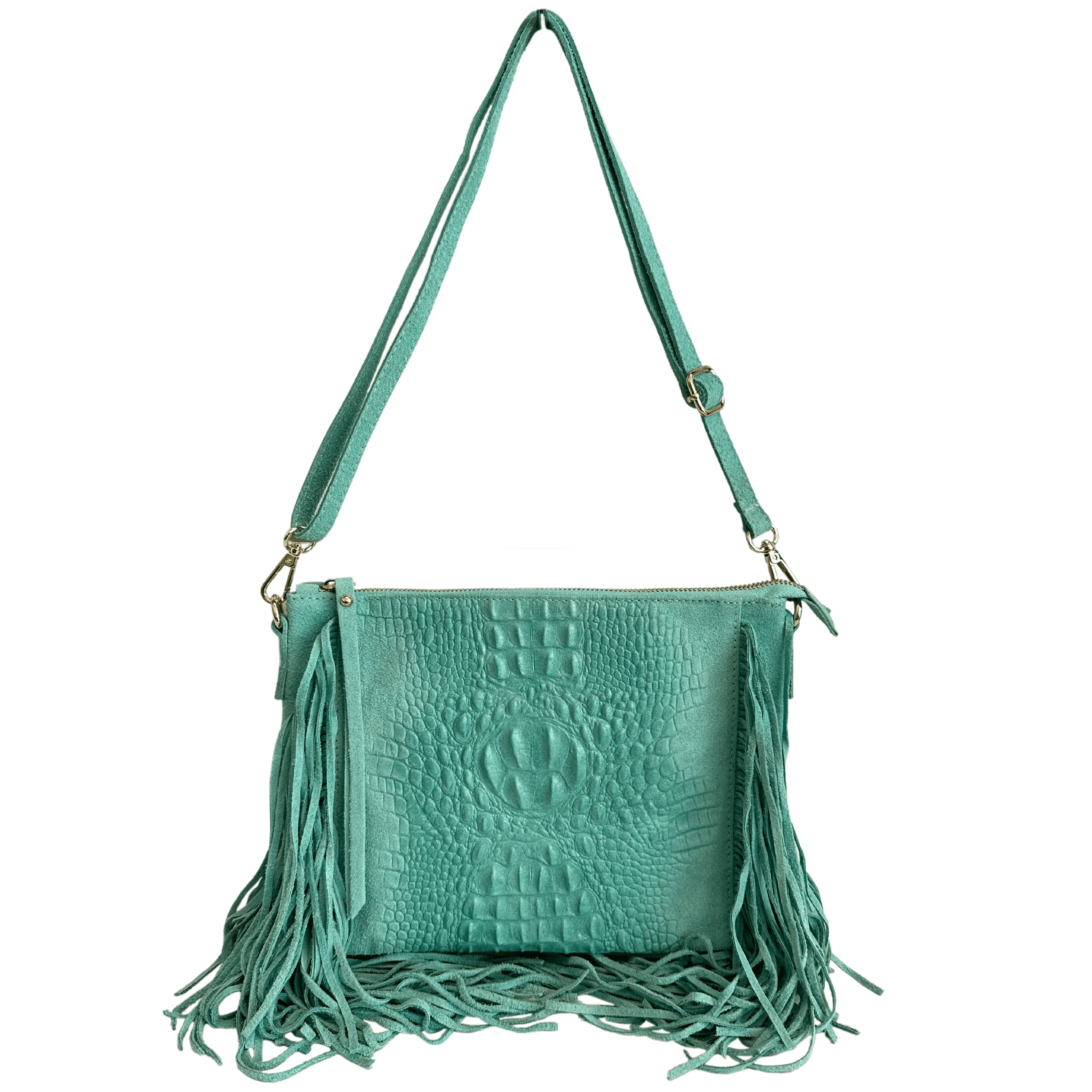 Modarno borsa da donna con frange, a tracolla, in pelle scamosciata 29x2x21 cm in Organizer borsa Modarno - Sesto Fiorentino, commercioVirtuoso.it