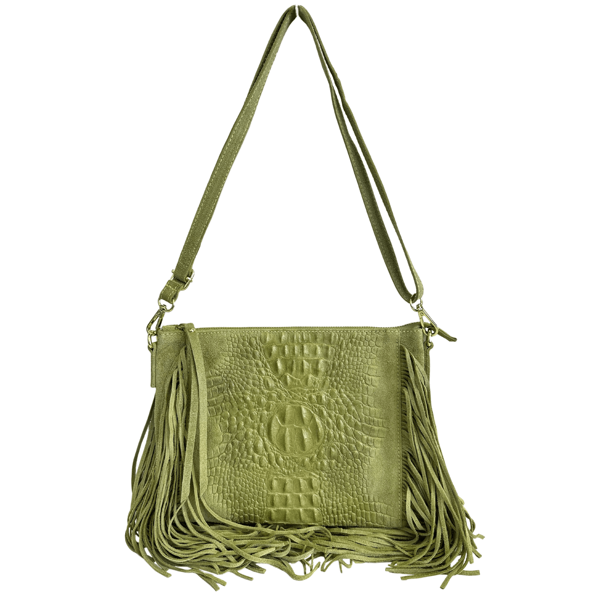 Modarno borsa da donna con frange, a tracolla, in pelle scamosciata 29x2x21 cm in Organizer borsa Modarno - Sesto Fiorentino, commercioVirtuoso.it