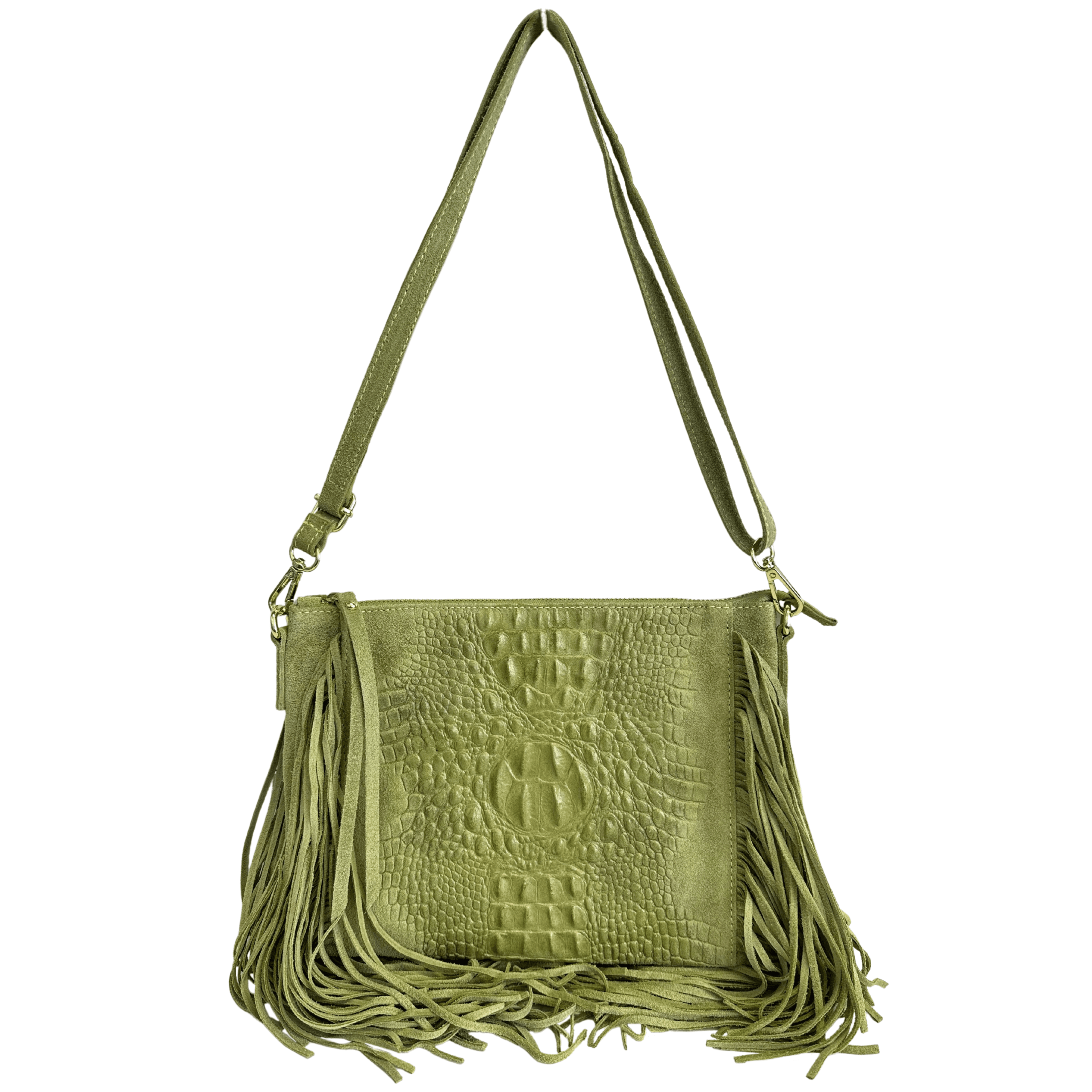 Modarno borsa da donna con frange, a tracolla, in pelle scamosciata 29x2x21 cm in Organizer borsa Modarno - Sesto Fiorentino, commercioVirtuoso.it