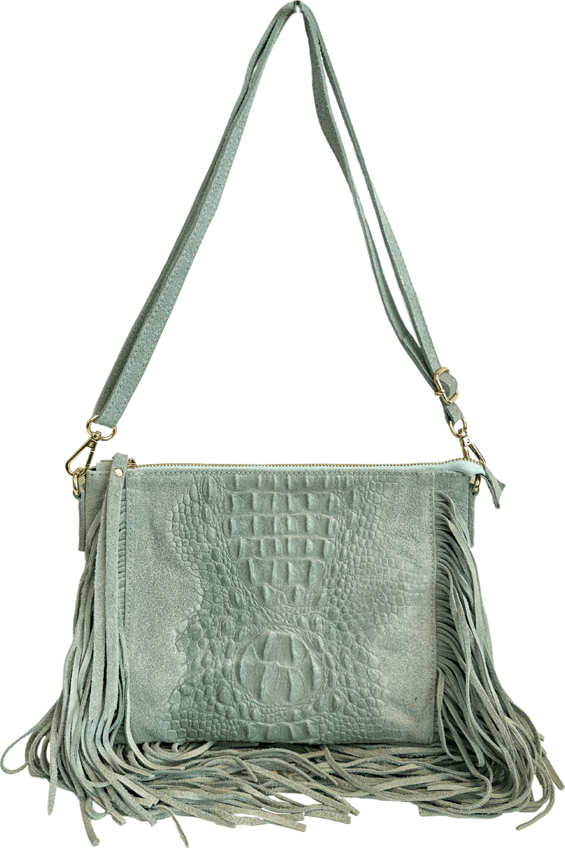 Modarno borsa da donna con frange, a tracolla, in pelle scamosciata 29x2x21 cm in Organizer borsa Modarno - Sesto Fiorentino, commercioVirtuoso.it