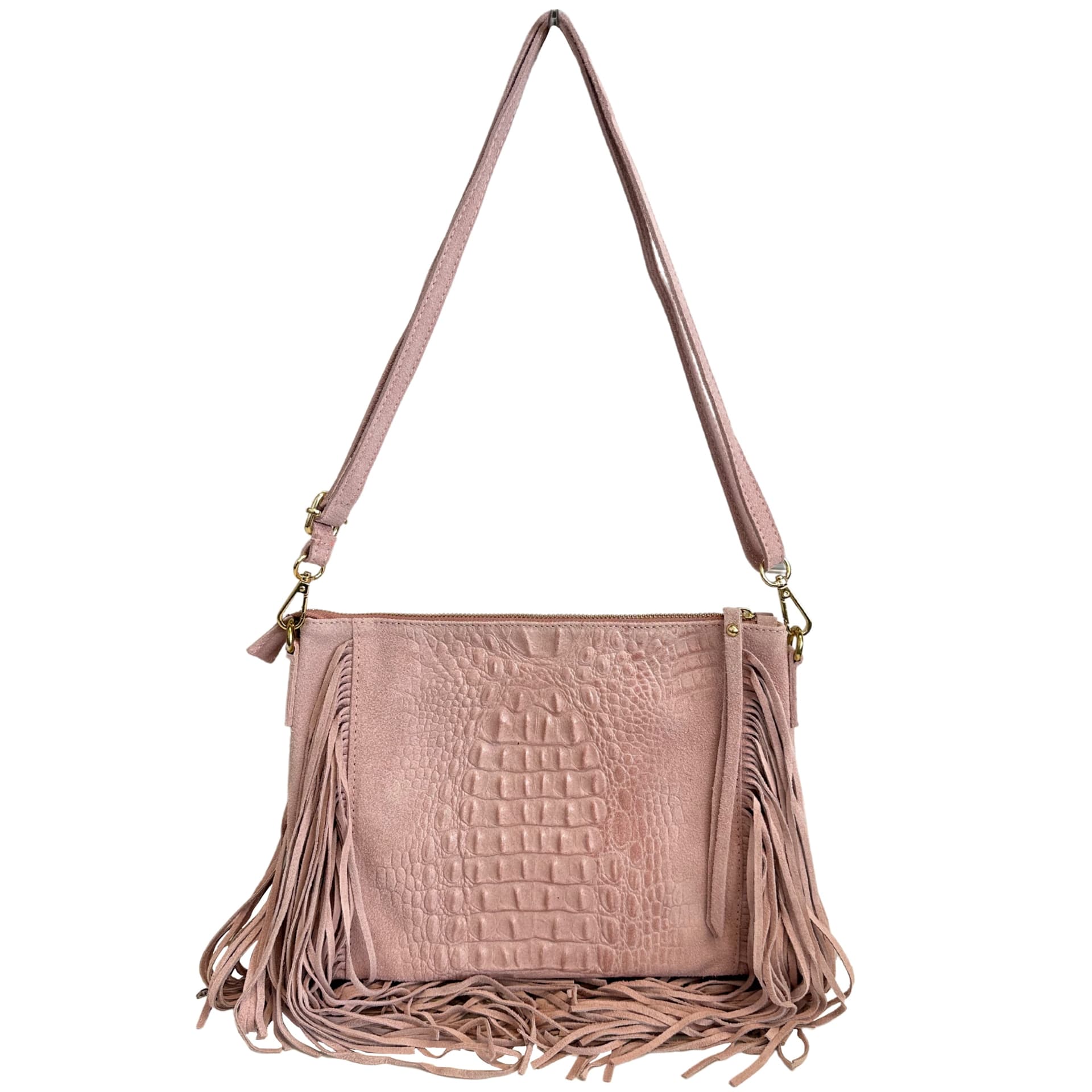 Modarno borsa da donna con frange, a tracolla, in pelle scamosciata 29x2x21 cm in Organizer borsa Modarno - Sesto Fiorentino, commercioVirtuoso.it