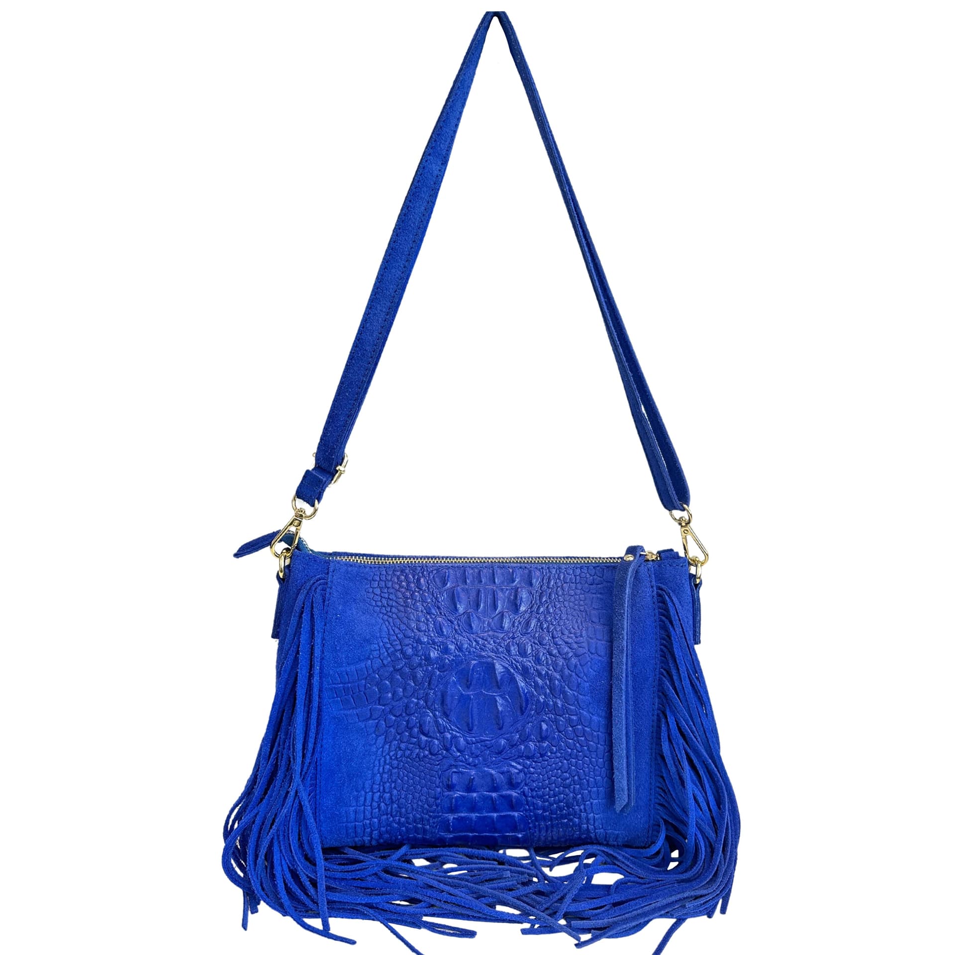 Modarno borsa da donna con frange, a tracolla, in pelle scamosciata 29x2x21 cm in Organizer borsa Modarno - Sesto Fiorentino, commercioVirtuoso.it