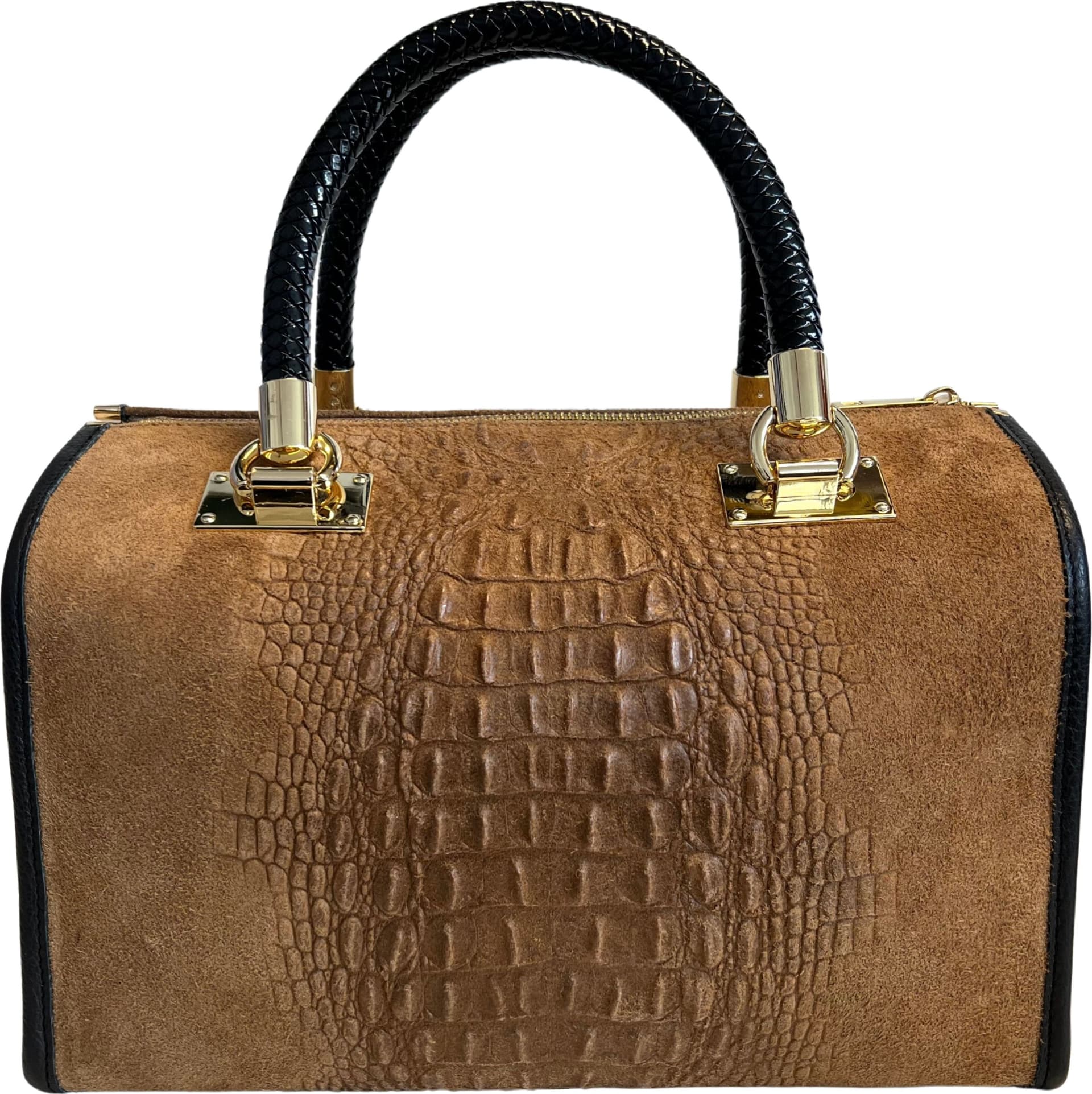 Modarno Borsa donna - borsa a mano in pelle camoscio stampa cocco in Organizer borsa Modarno - Sesto Fiorentino, commercioVirtuoso.it