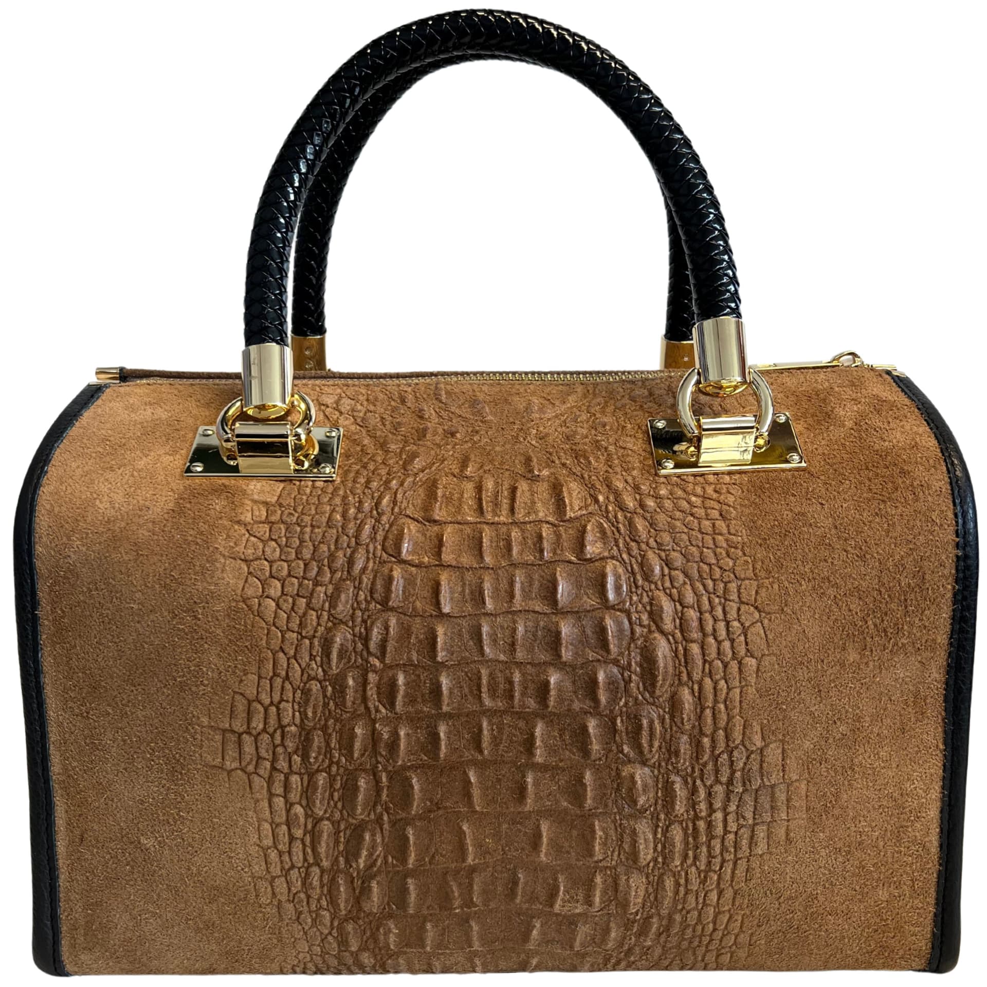Modarno Borsa donna - borsa a mano in pelle camoscio stampa cocco in Organizer borsa Modarno - Sesto Fiorentino, commercioVirtuoso.it