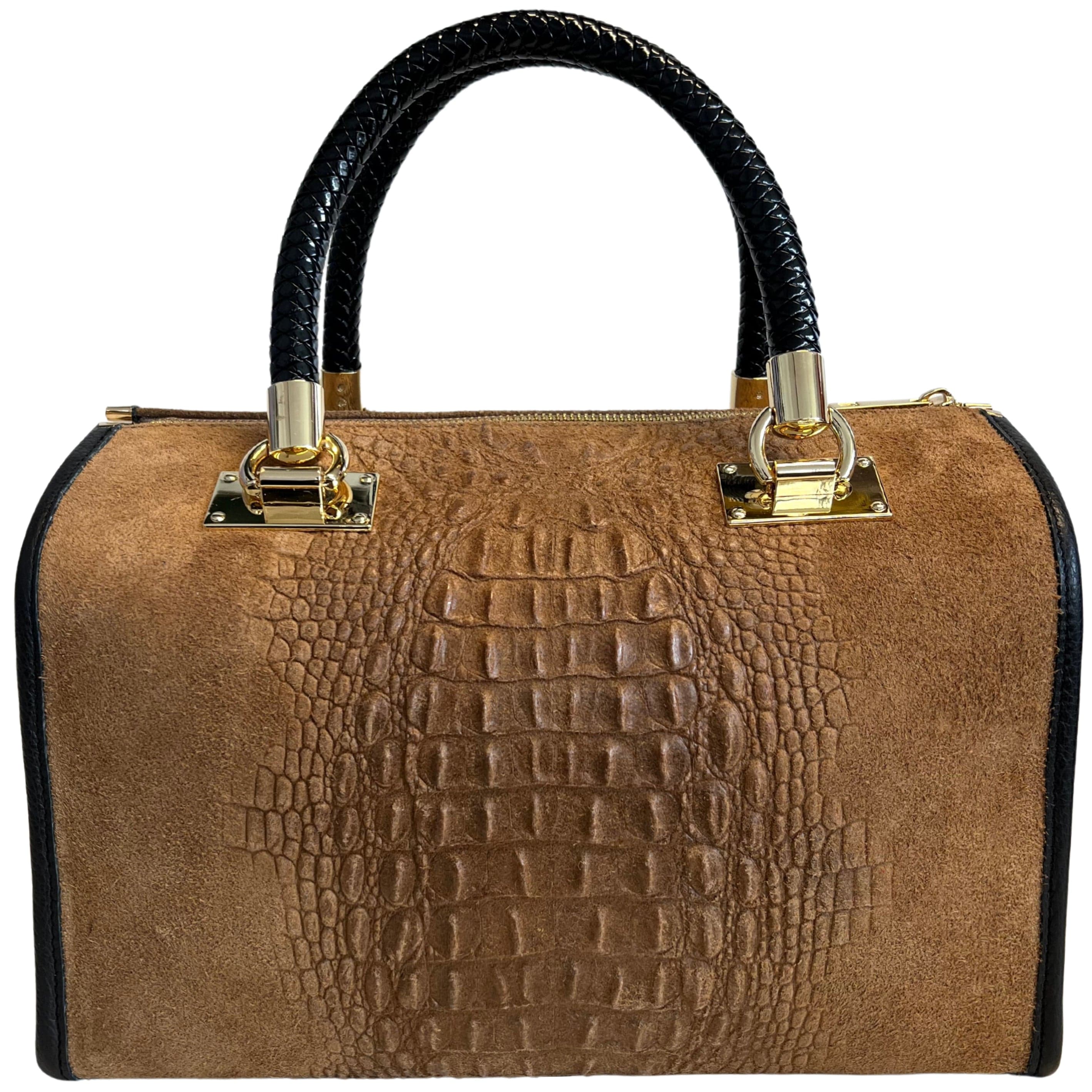 Modarno Borsa donna - borsa a mano in pelle camoscio stampa cocco in Organizer borsa Modarno - Sesto Fiorentino, commercioVirtuoso.it