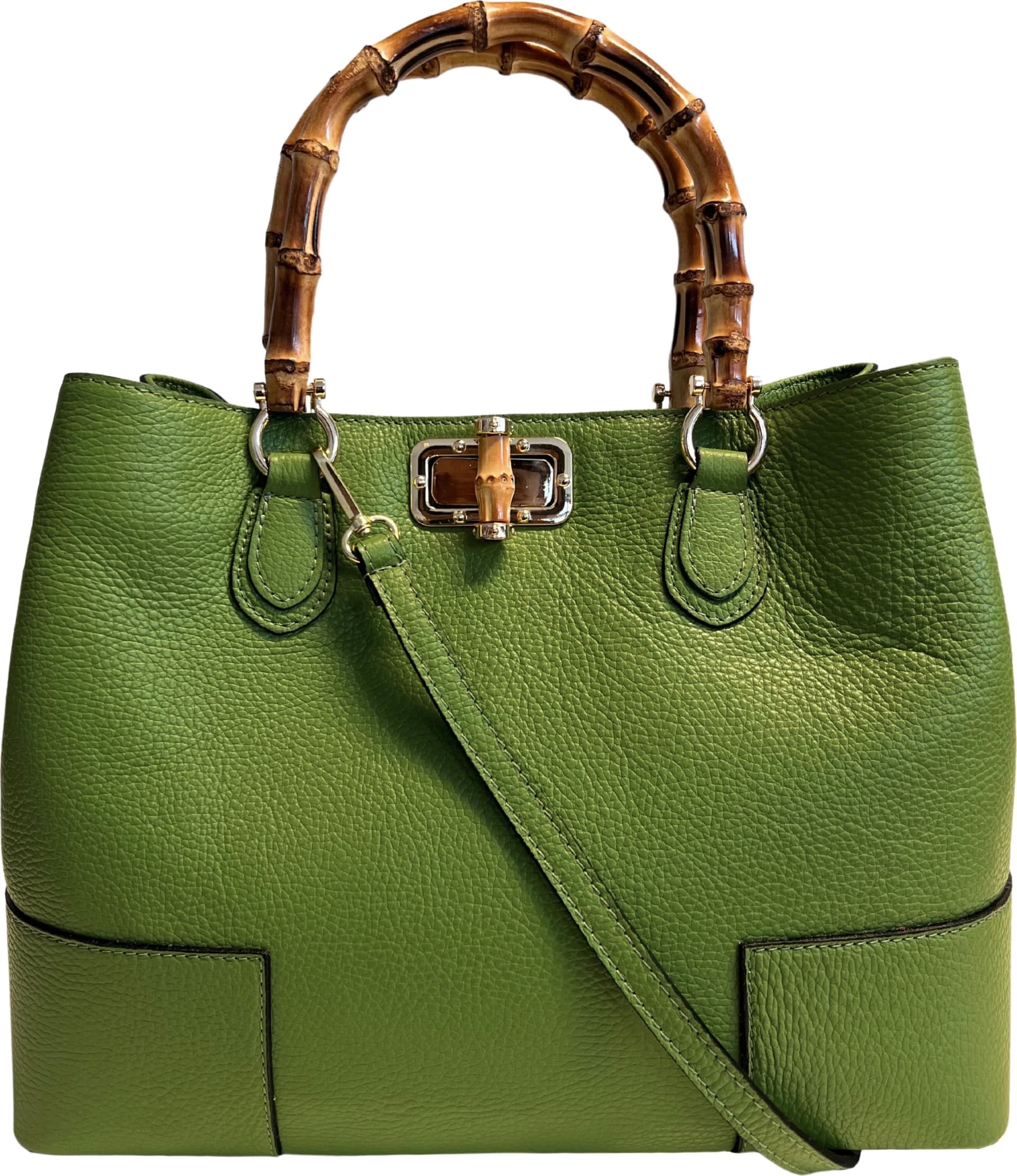 Modarno Borsa Donna in Vera Pelle con manico in vero bambù/Elegante e Minimal/Borsa di lusso Made in Italy in Organizer borsa Modarno - Sesto Fiorentino, commercioVirtuoso.it
