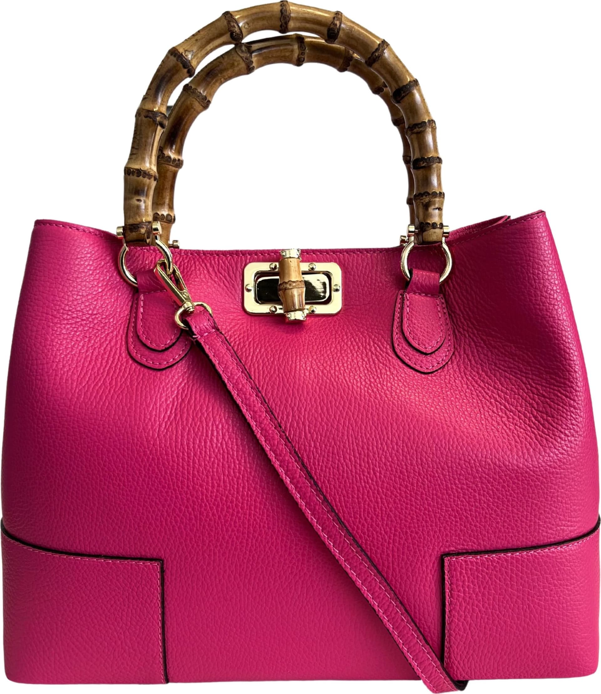 Modarno Borsa Donna in Vera Pelle con manico in vero bambù/Elegante e Minimal/Borsa di lusso Made in Italy in Organizer borsa Modarno - Sesto Fiorentino, commercioVirtuoso.it
