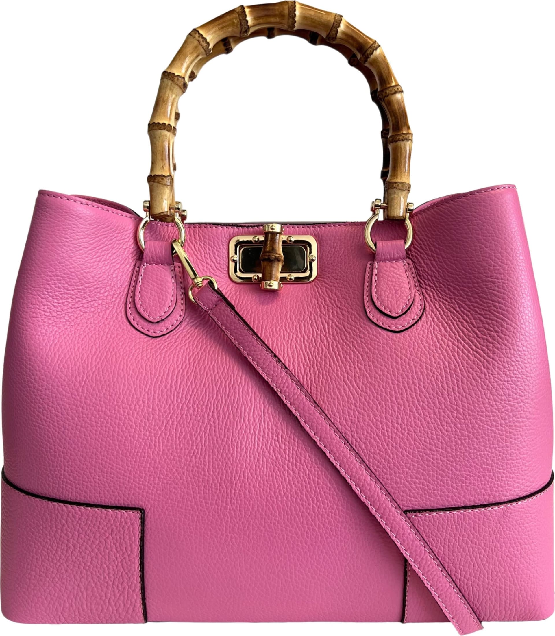 Modarno Borsa Donna in Vera Pelle con manico in vero bambù/Elegante e Minimal/Borsa di lusso Made in Italy in Organizer borsa Modarno - Sesto Fiorentino, commercioVirtuoso.it