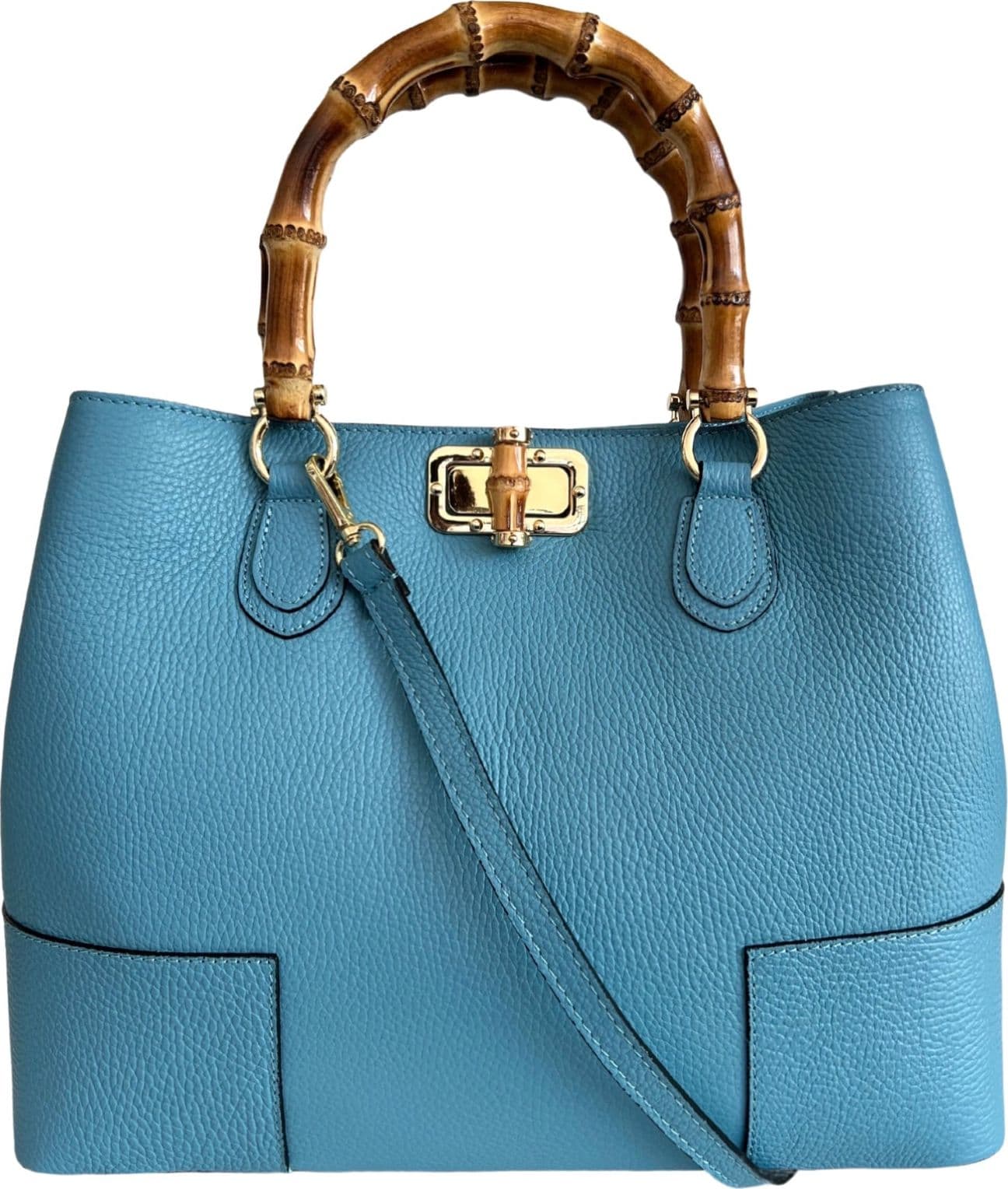 Modarno Borsa Donna in Vera Pelle con manico in vero bambù/Elegante e Minimal/Borsa di lusso Made in Italy in Organizer borsa Modarno - Sesto Fiorentino, commercioVirtuoso.it