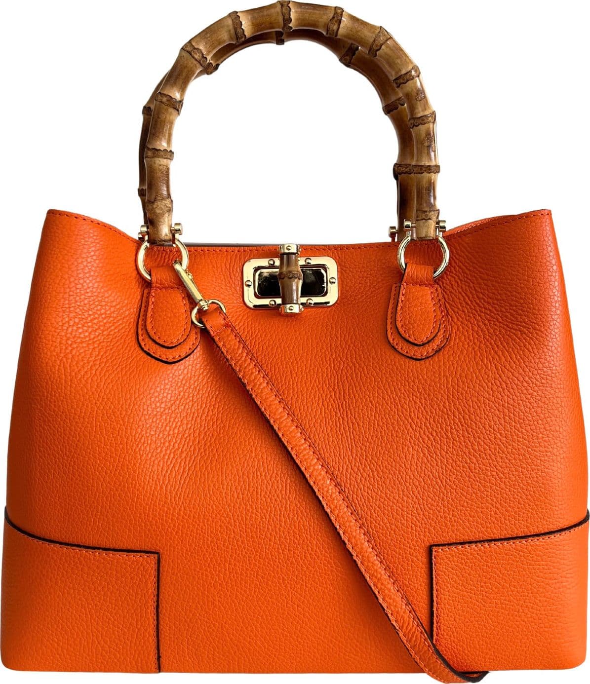 Modarno Borsa Donna in Vera Pelle con manico in vero bambù/Elegante e Minimal/Borsa di lusso Made in Italy in Organizer borsa Modarno - Sesto Fiorentino, commercioVirtuoso.it