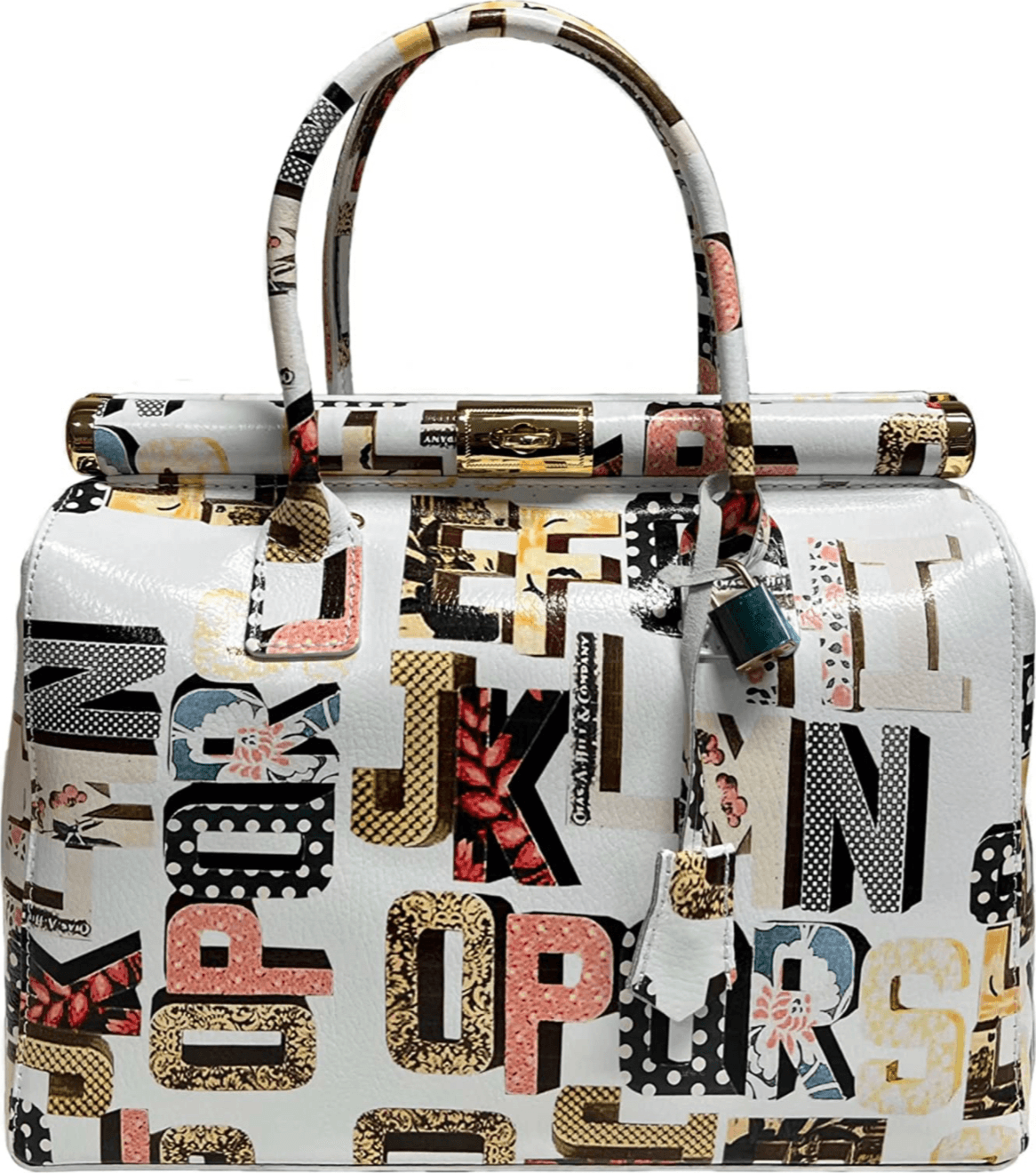 Modarno Handbag Borsa Donna a Mano Pelle con Tracolla Bauletto 35x28x16 cm (Fantasia Fiore) in Organizer borsa Modarno - Sesto Fiorentino, commercioVirtuoso.it