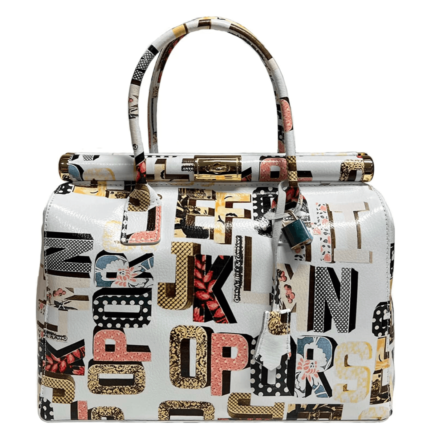 Modarno Handbag Borsa Donna a Mano Pelle con Tracolla Bauletto 35x28x16 cm (Fantasia Fiore) in Organizer borsa Modarno - Sesto Fiorentino, commercioVirtuoso.it