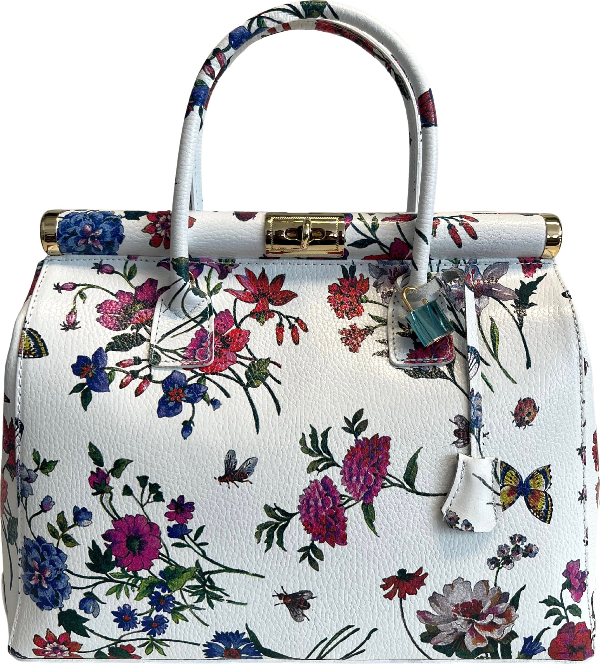 Modarno Handbag Borsa Donna a Mano Pelle con Tracolla Bauletto 35x28x16 cm (Fantasia Fiore) in Organizer borsa Modarno - Sesto Fiorentino, commercioVirtuoso.it